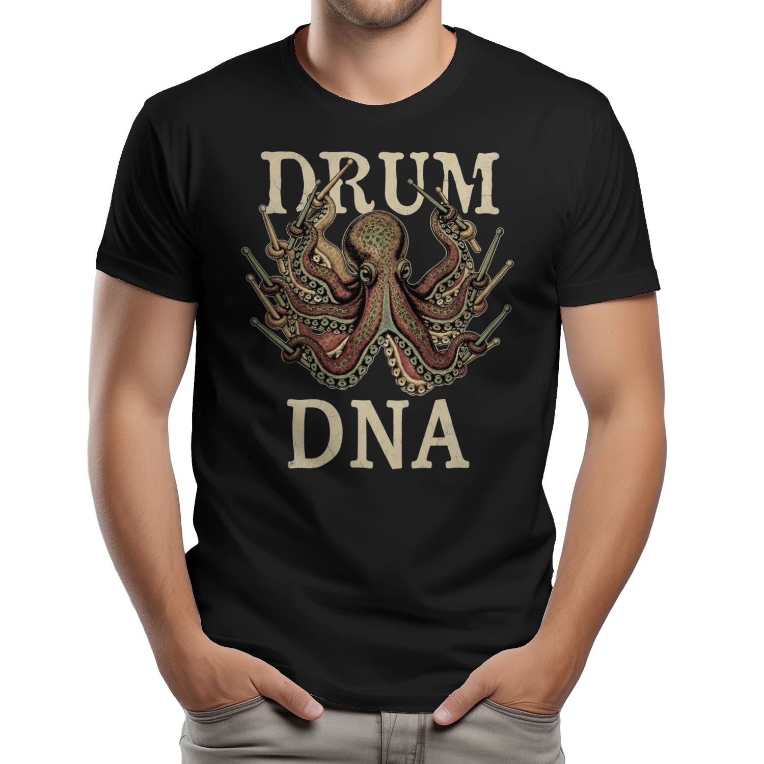 Drum octopus dna graphic art