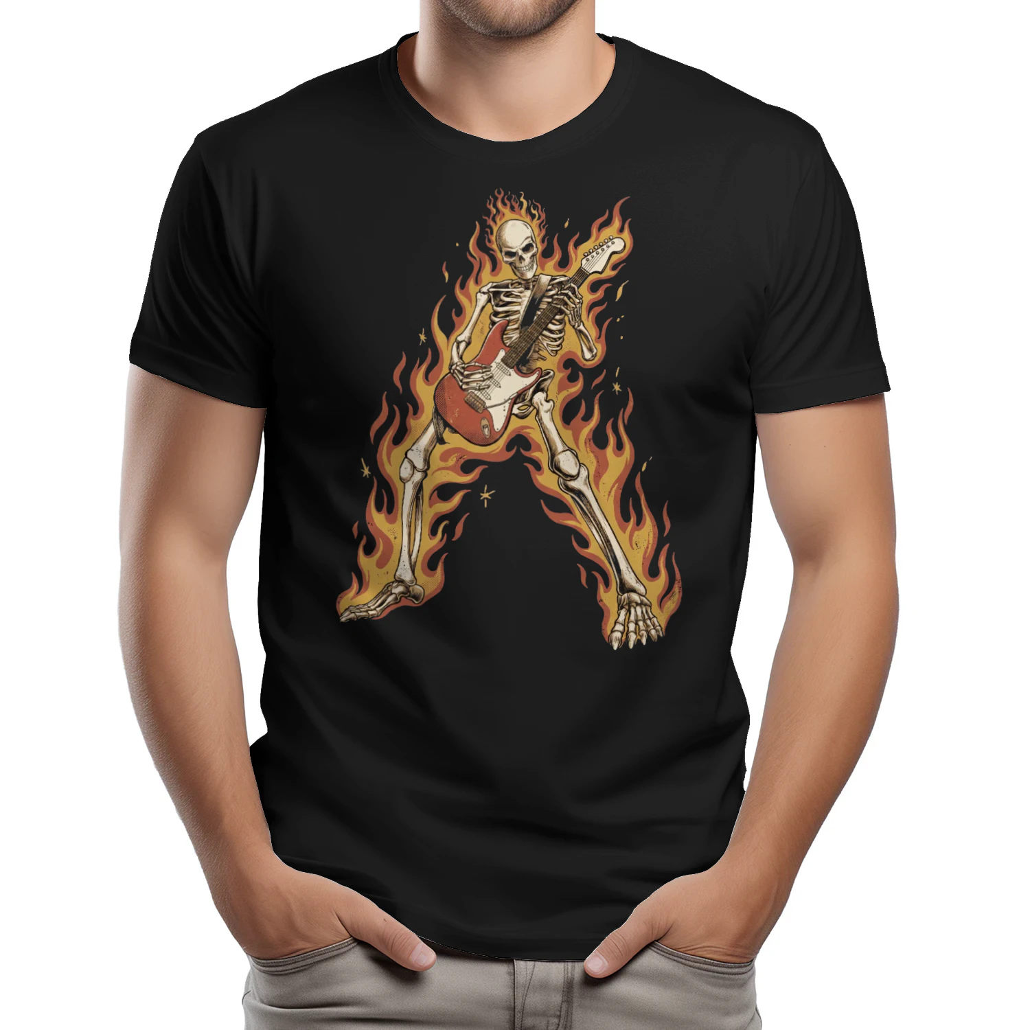 Guitar  Funny Rock Skeleton