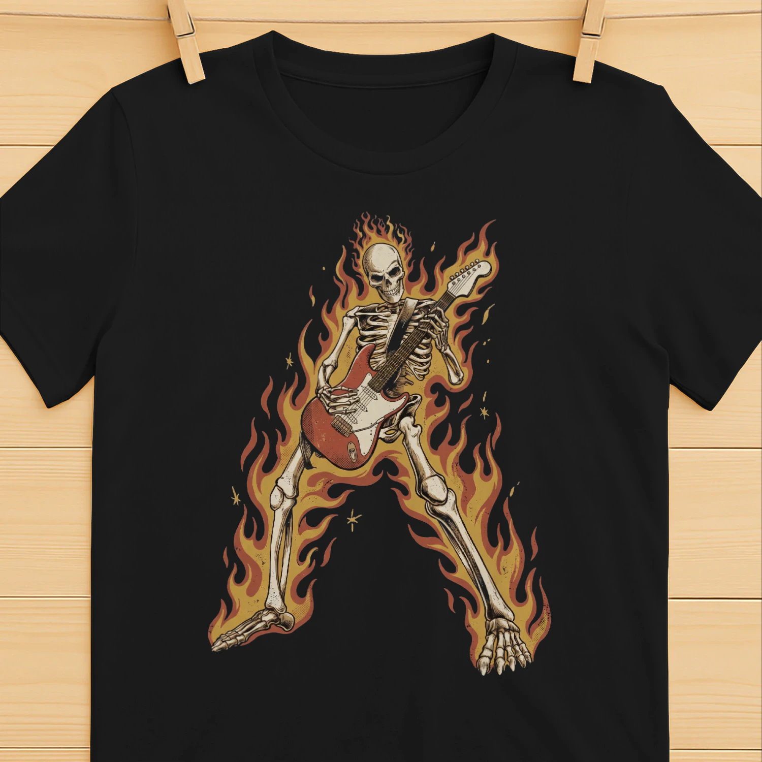Guitar  Funny Rock Skeleton