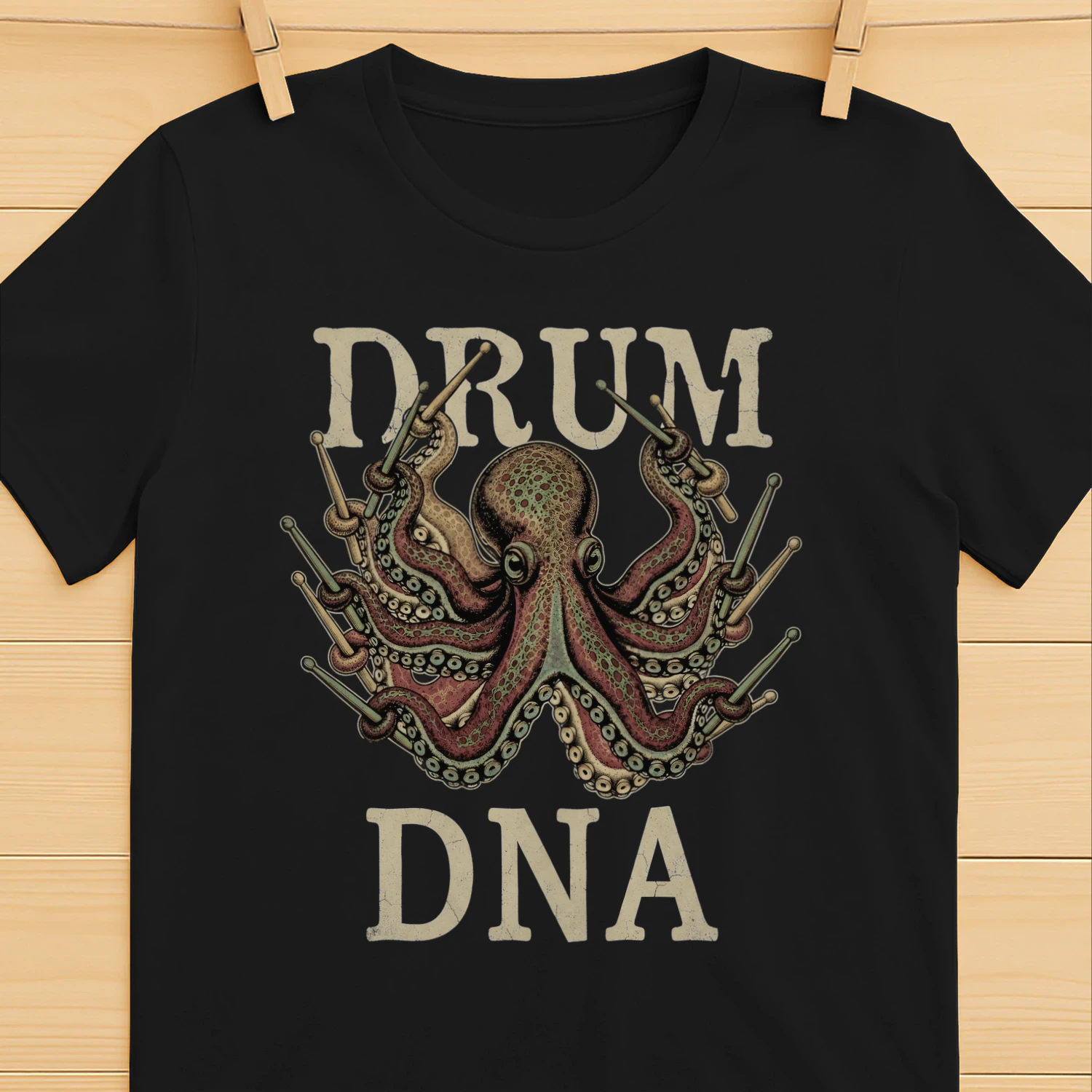 Drum octopus dna graphic art