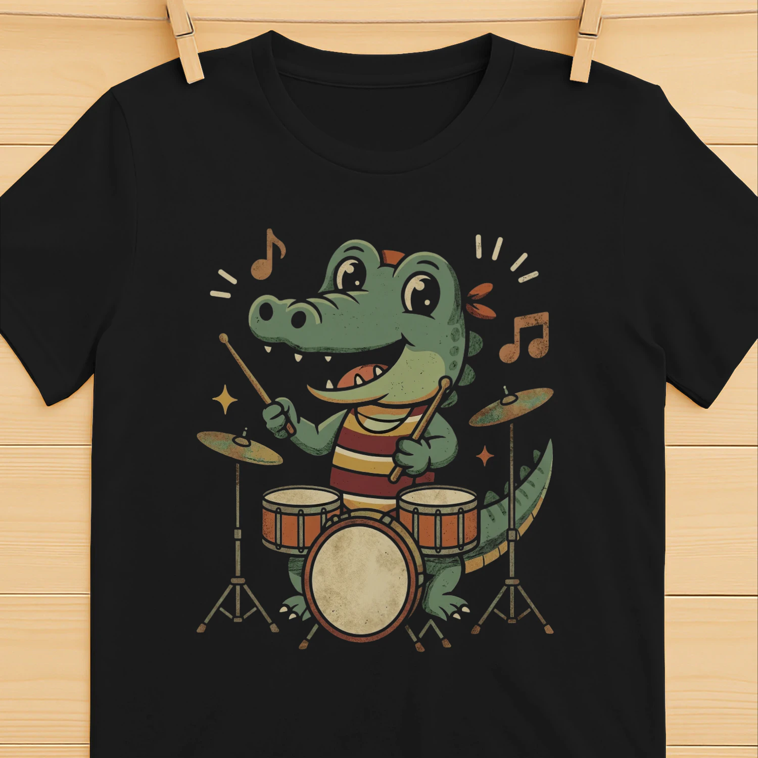 Drum Alligator Playing Music