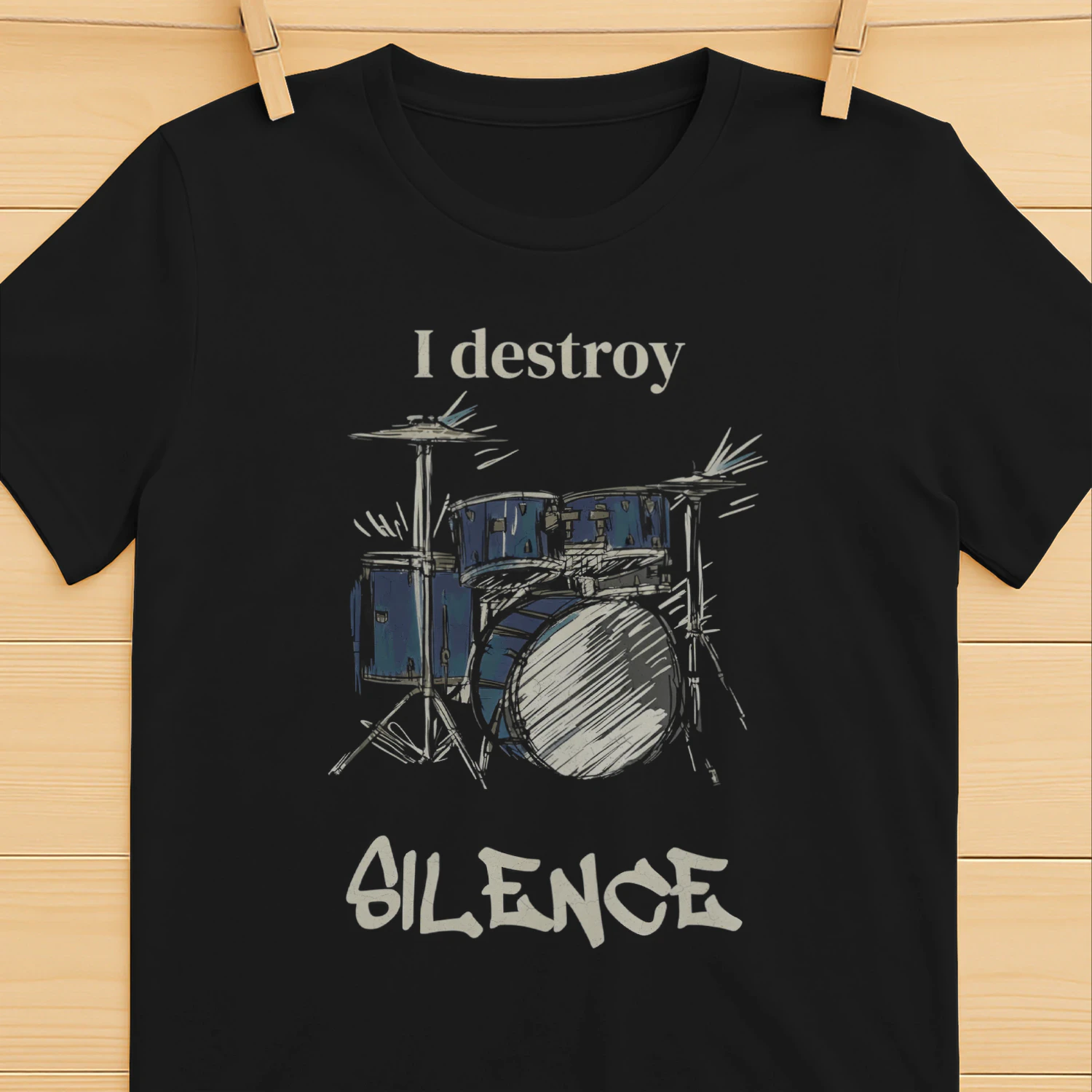 Drum kit destroys the silence