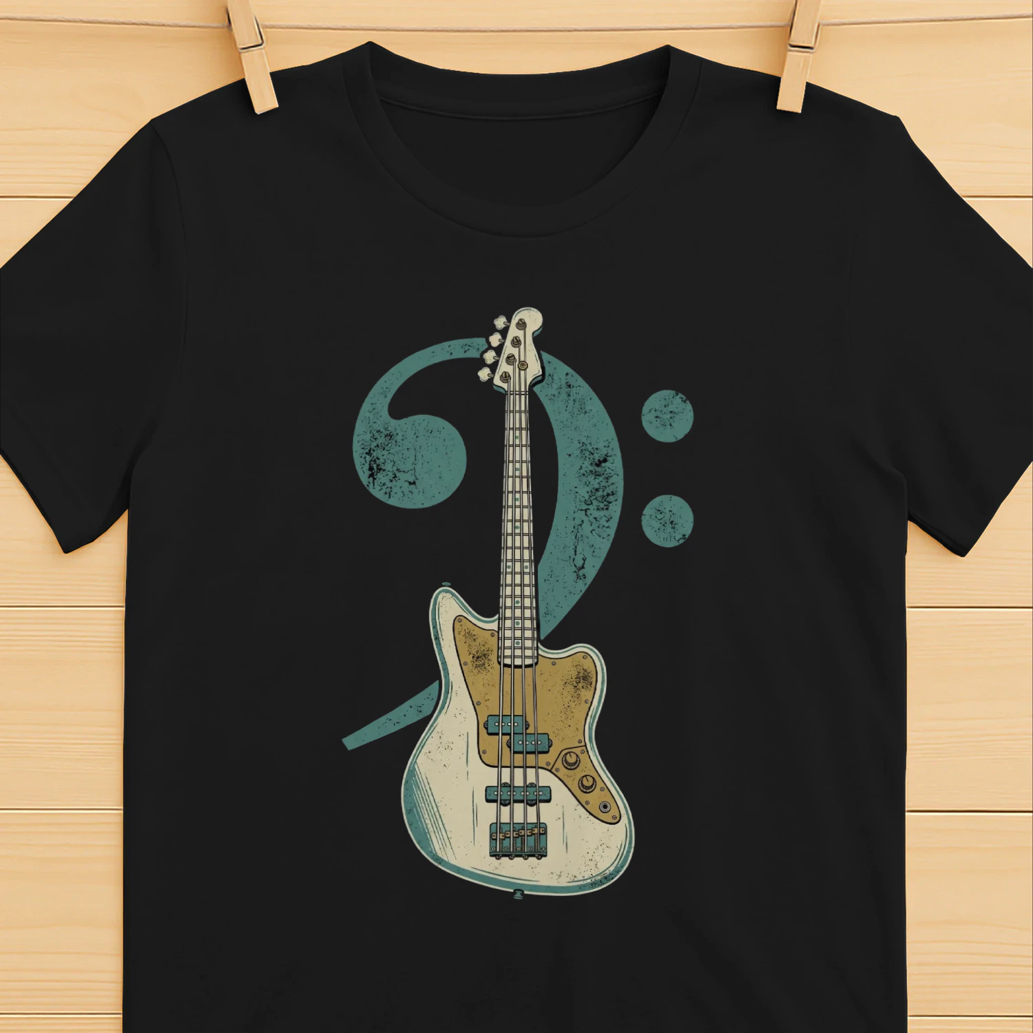Bass Clef Guitar Graphic Tee
