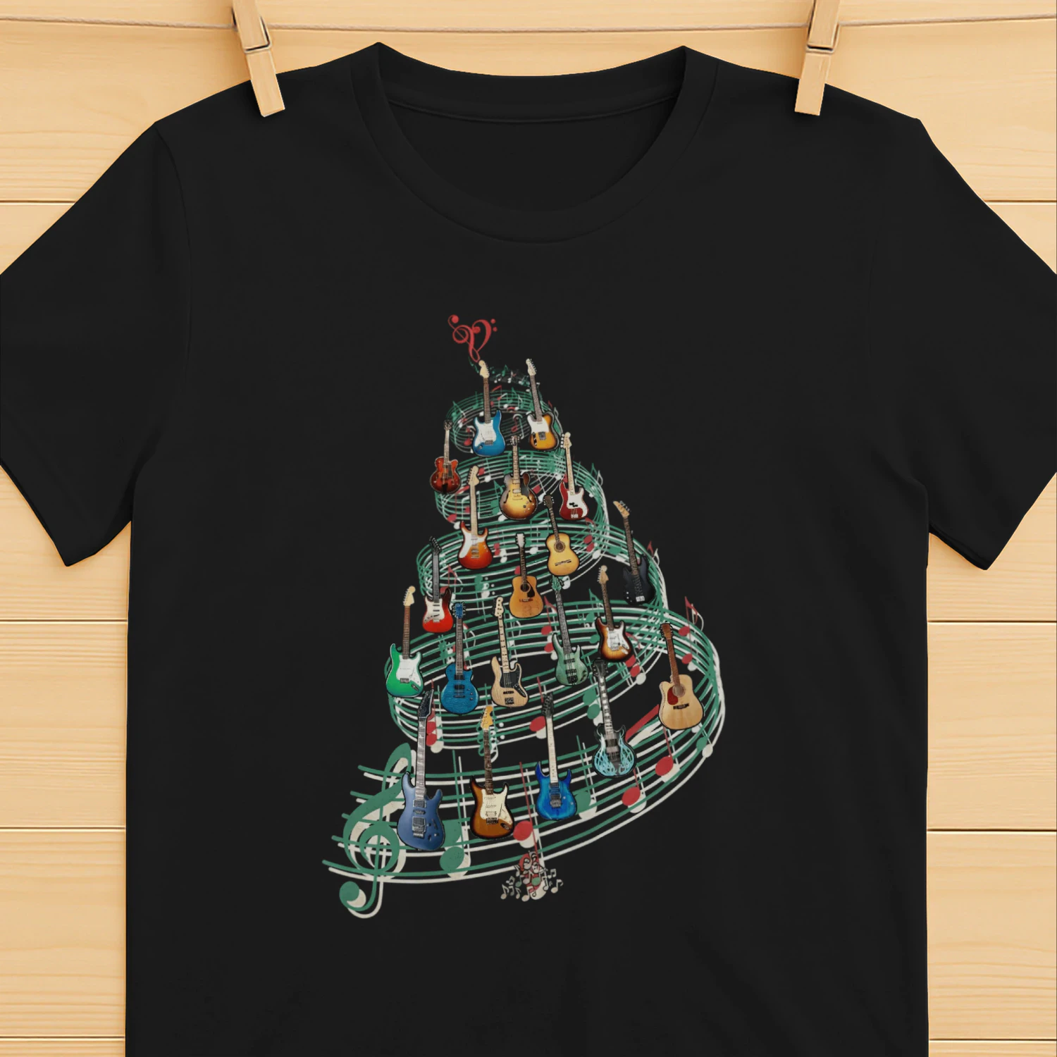 Christmas Guitar Notes Tree