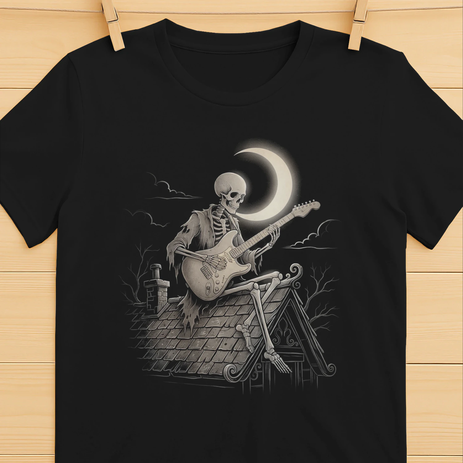 Guitar Skeleton Halloween Night