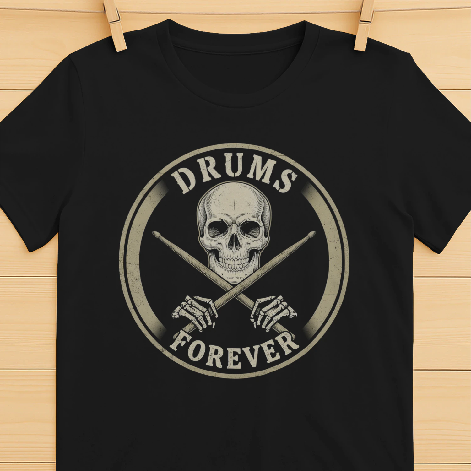 Drum Skull Crossbones Circle