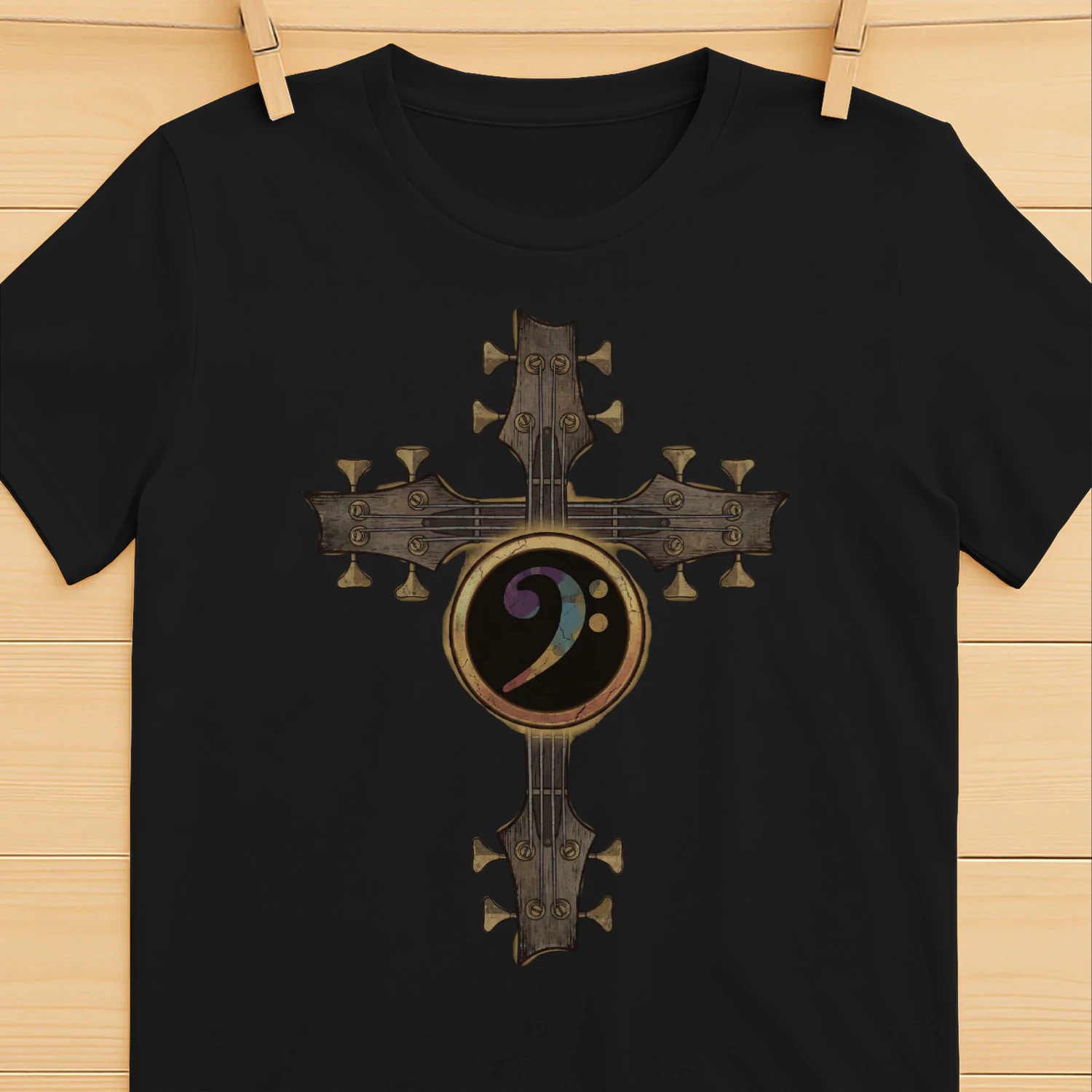 Bass Clef Cross Graphic