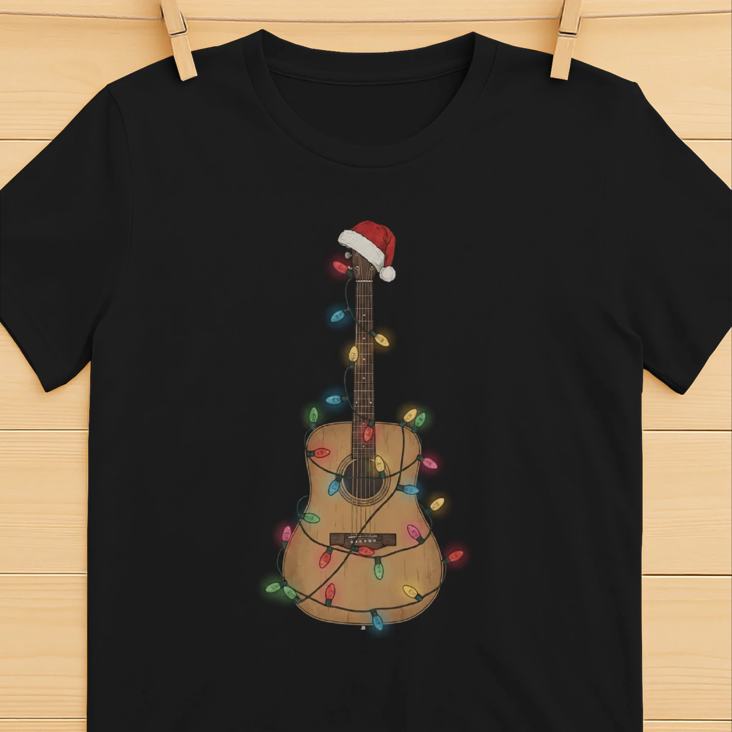 Christmas Guitar Lights Santa Hat