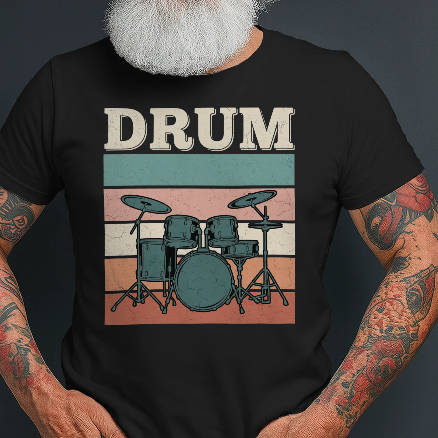 Drum color block stripes art
