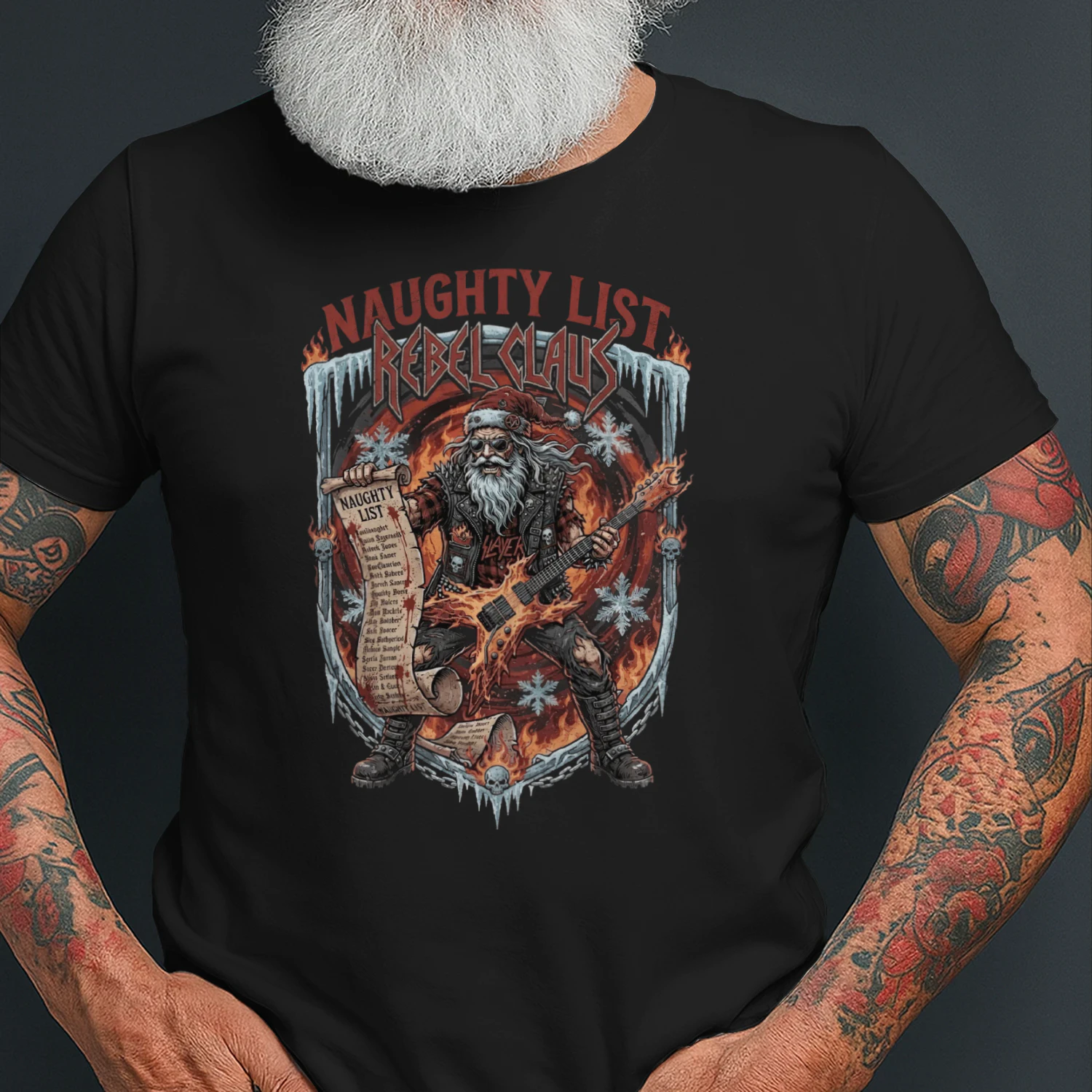 Christmas Guitar Naughty List Rebel Claus