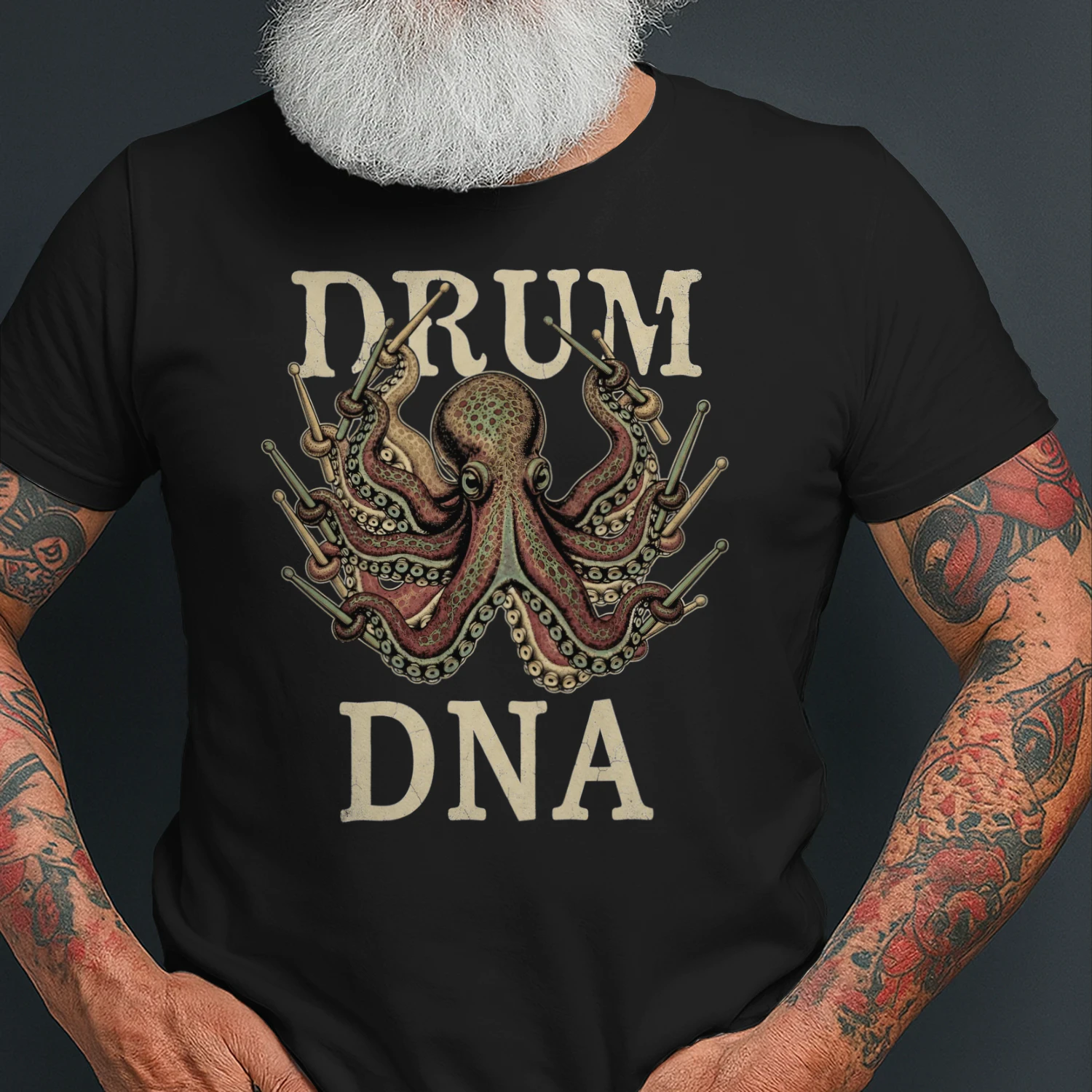 Drum octopus dna graphic art