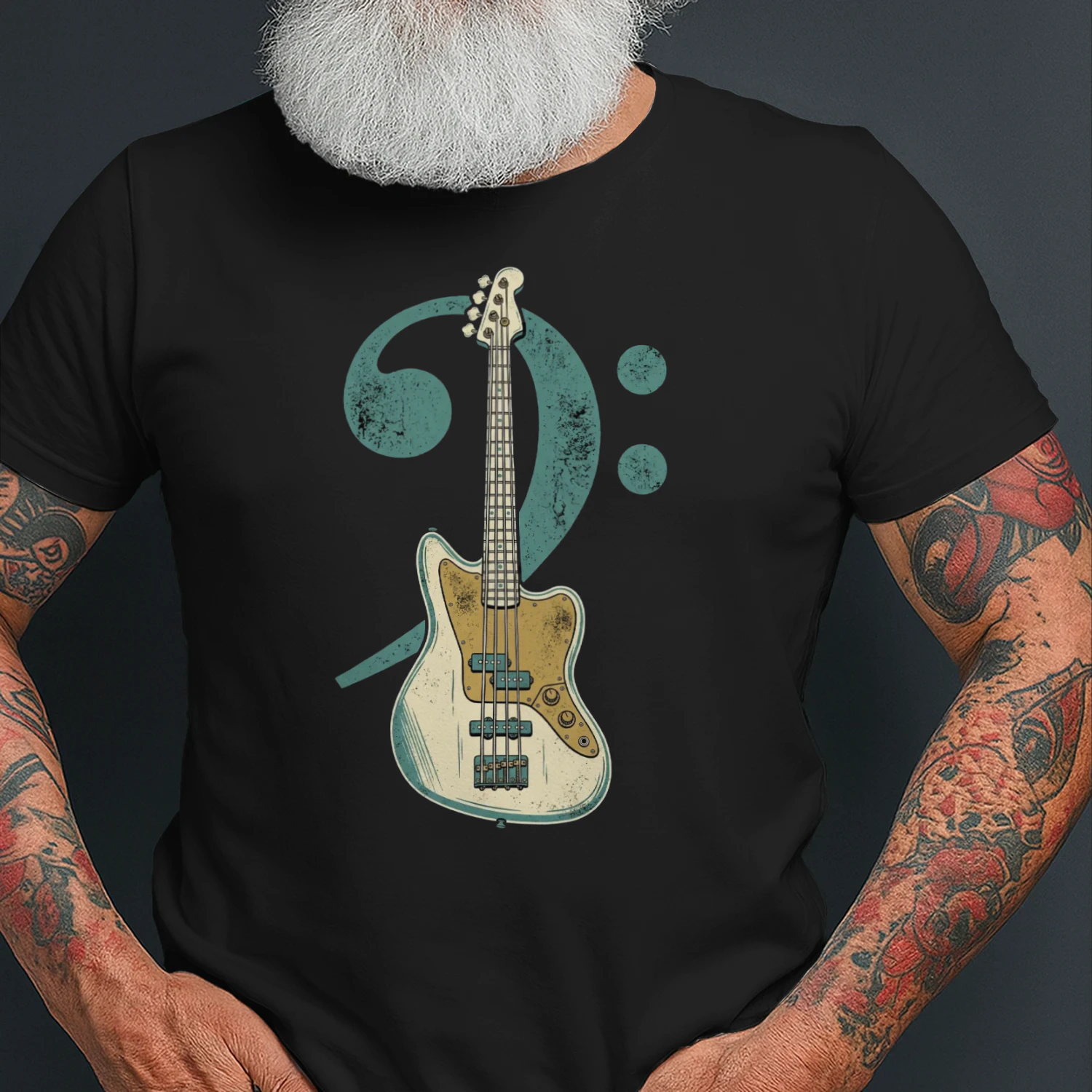 Bass Clef Guitar Graphic Tee