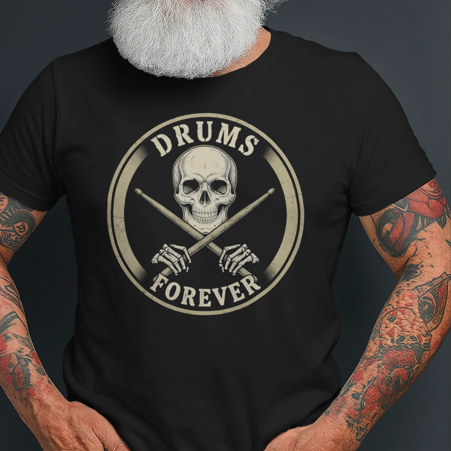 Drum Skull Crossbones Circle