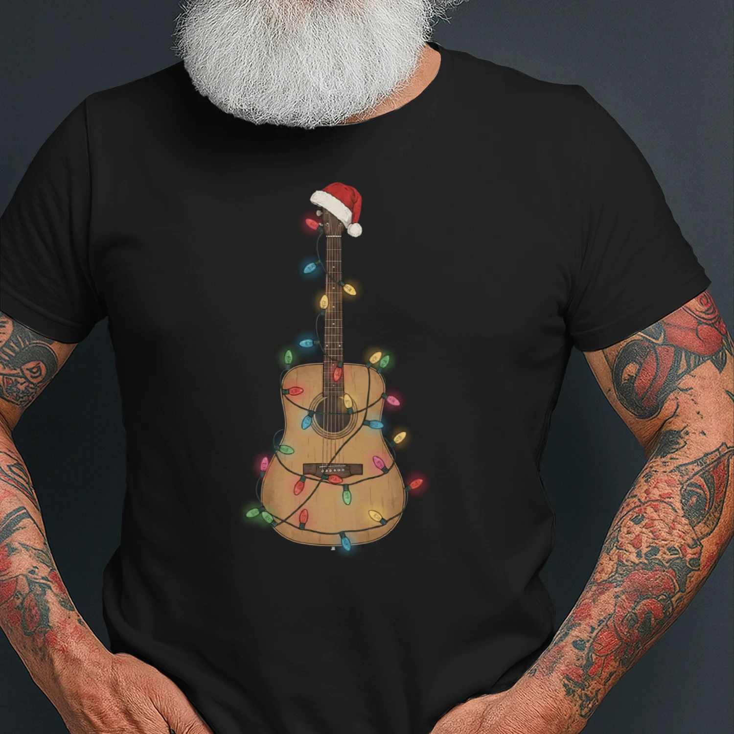 Christmas Guitar Lights Santa Hat