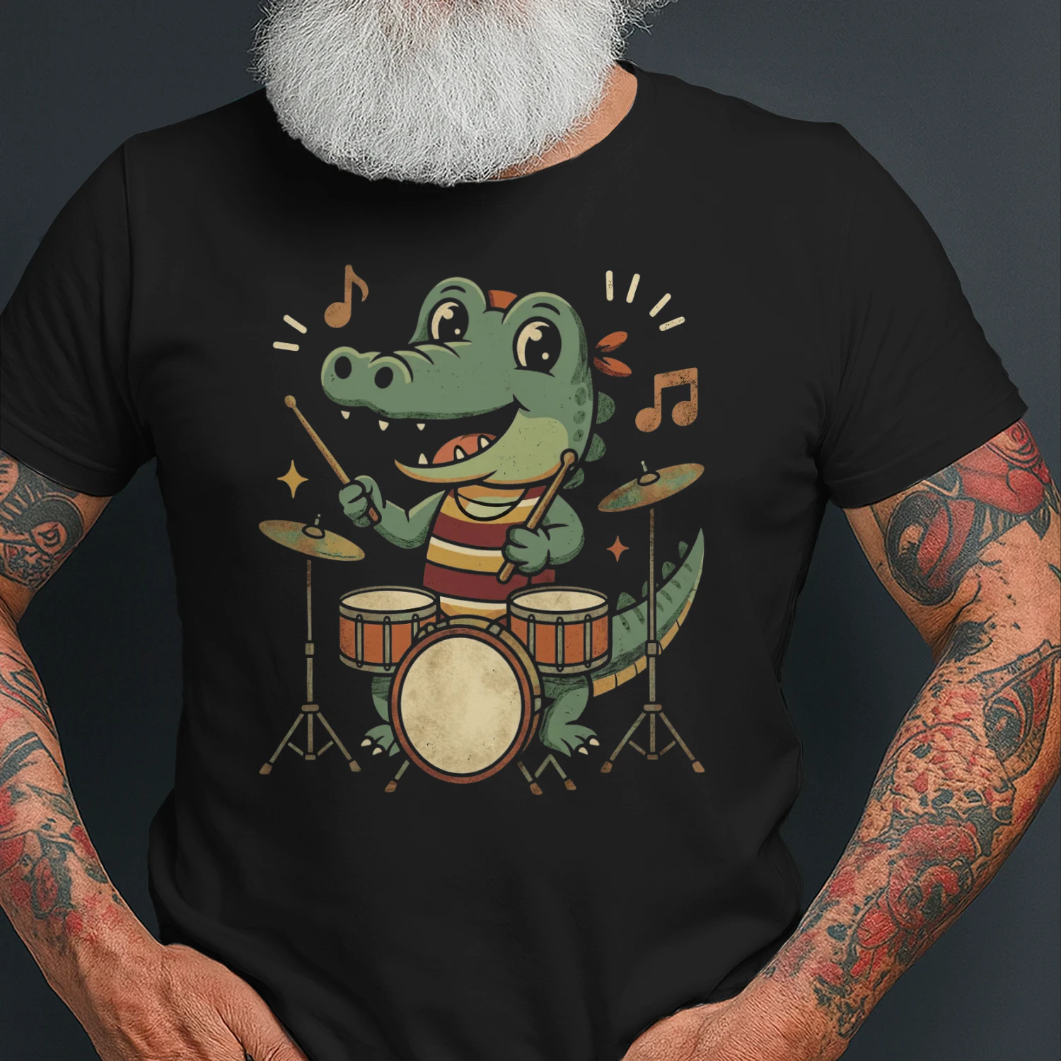 Drum Alligator Playing Music