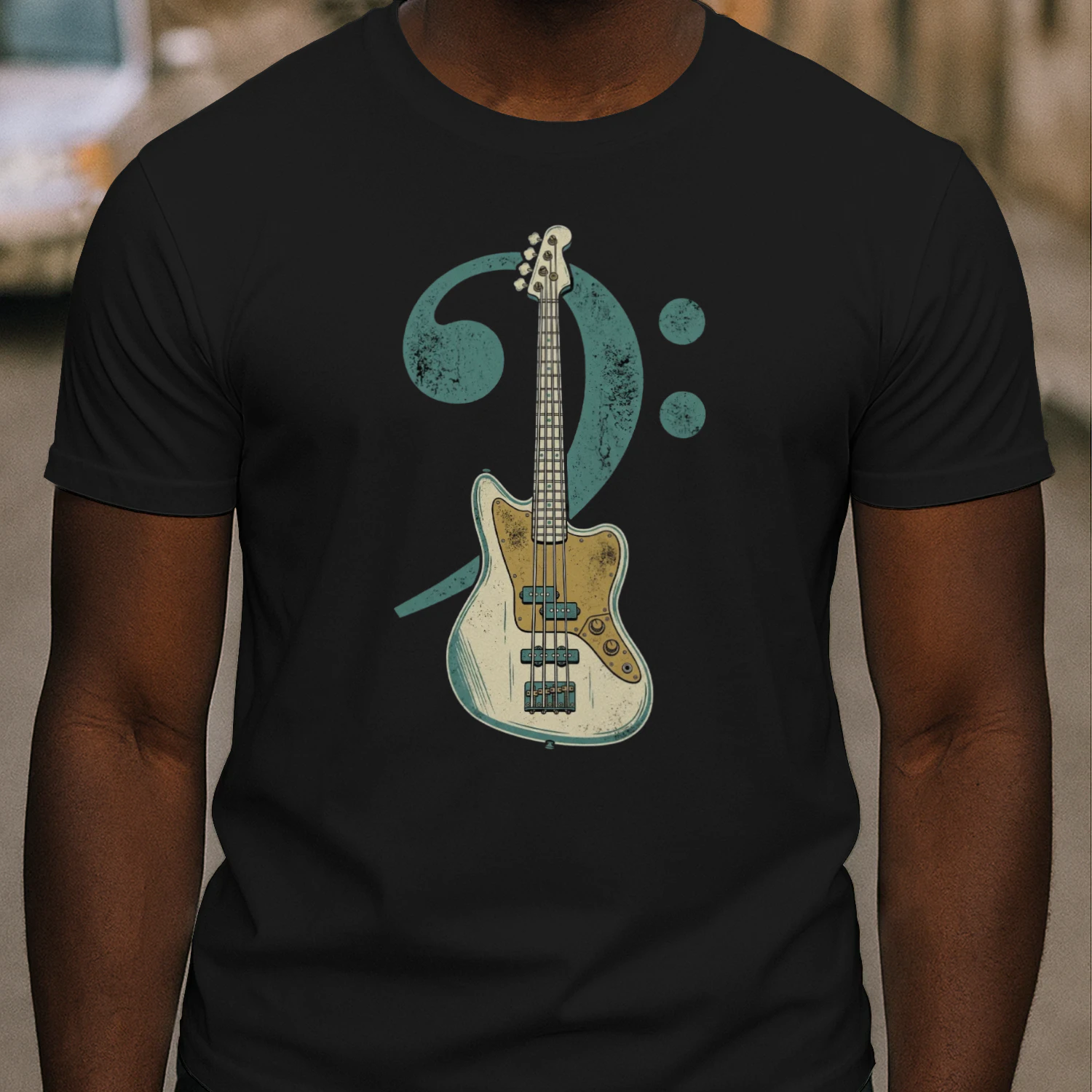 Bass Clef Guitar Graphic Tee