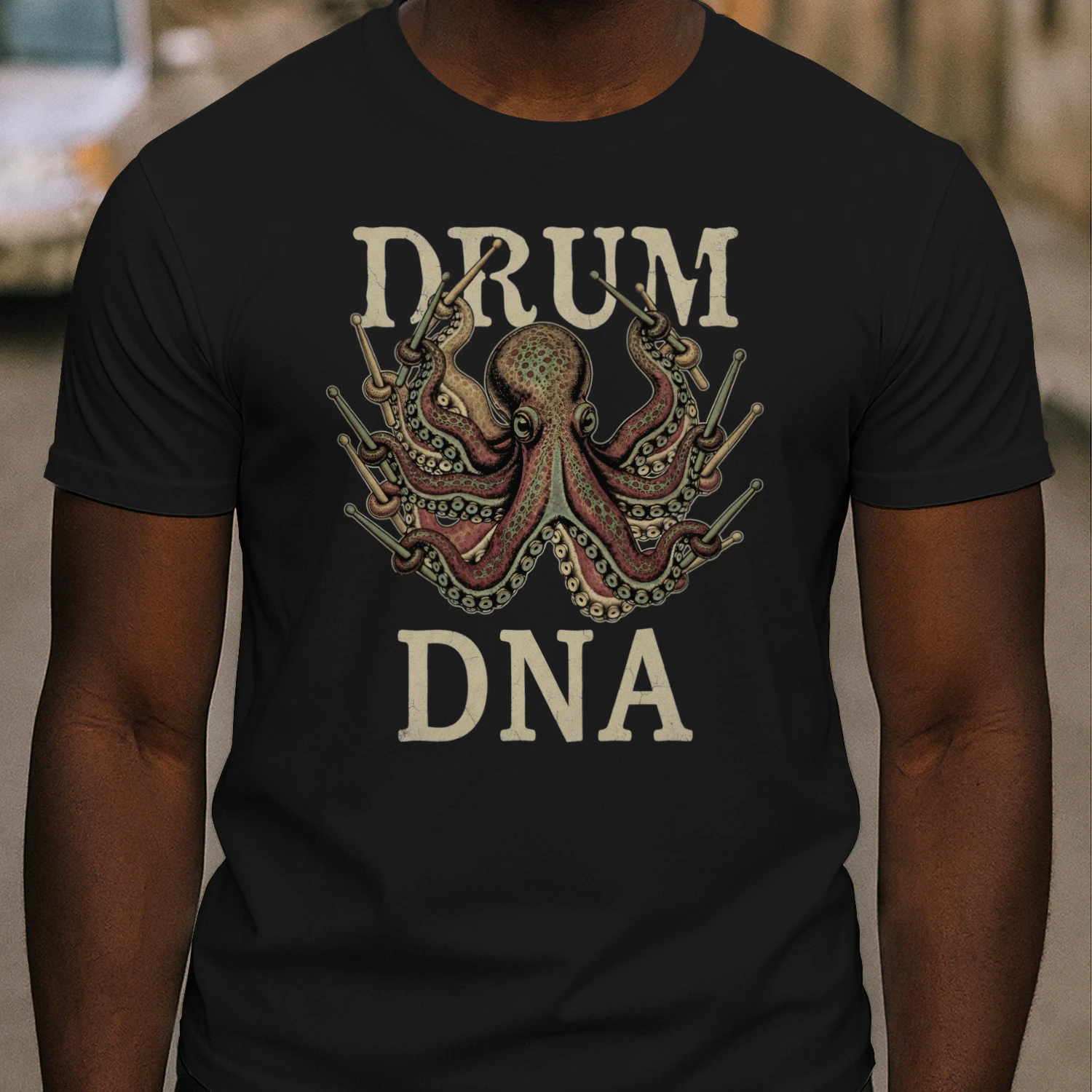 Drum octopus dna graphic art
