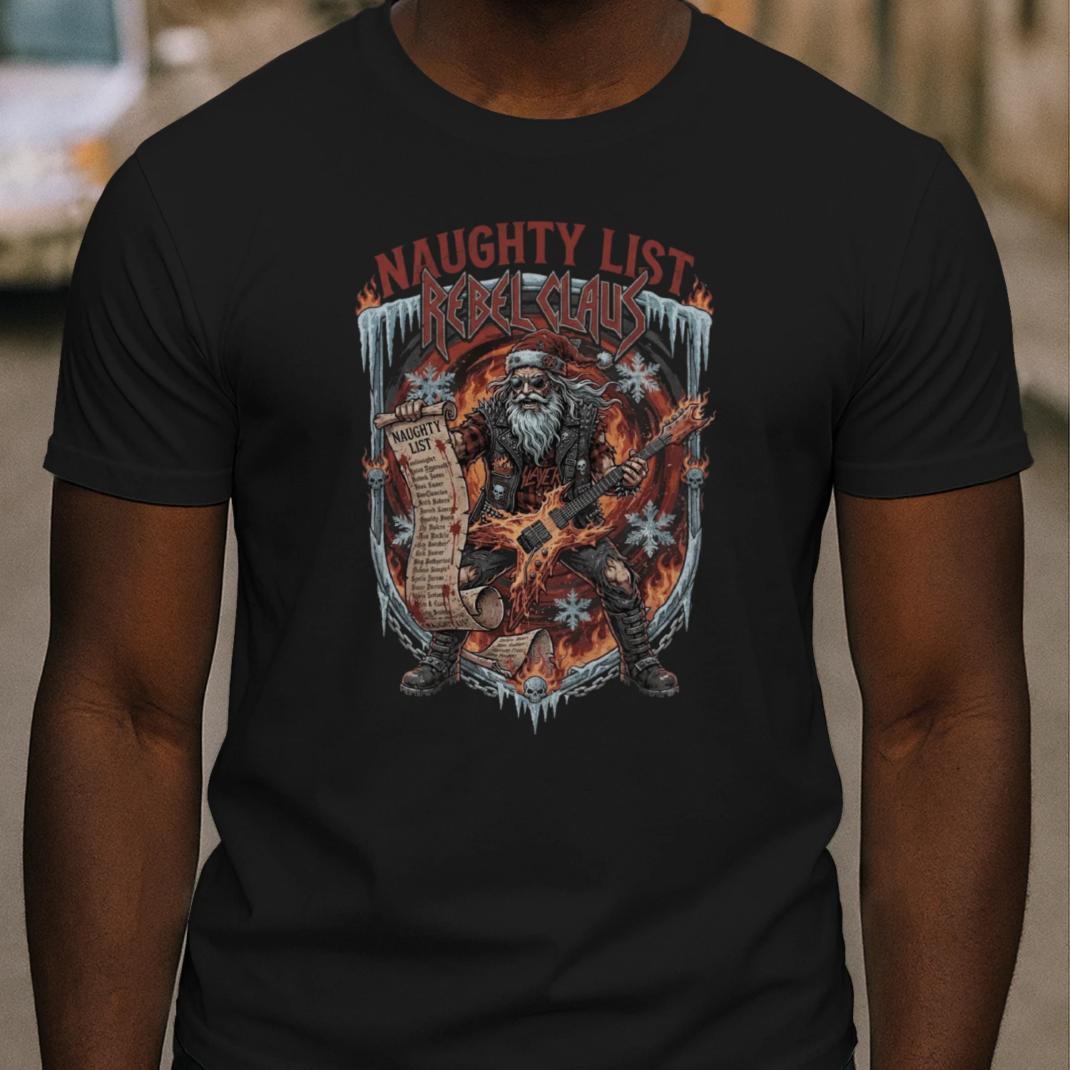 Christmas Guitar Naughty List Rebel Claus