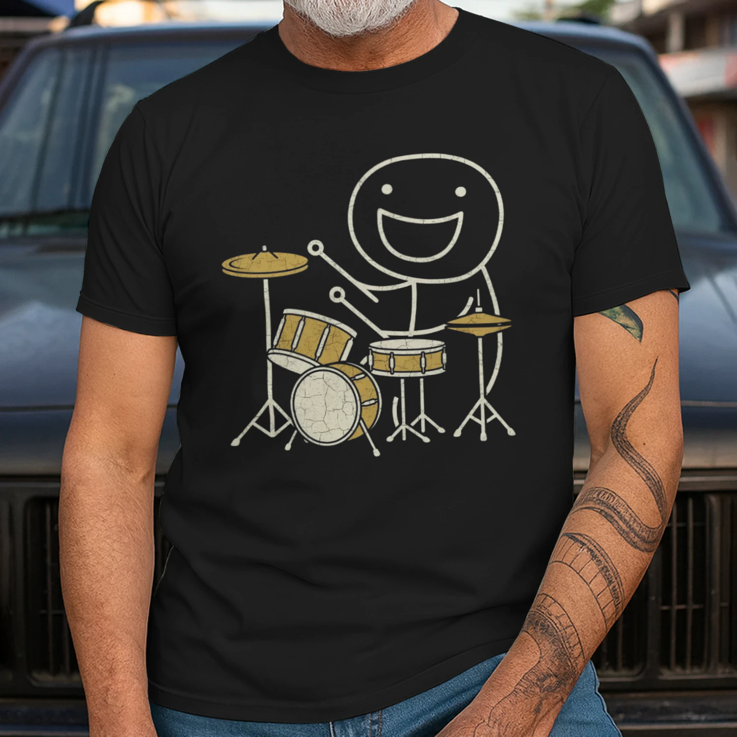 Drum Happy Stick Figure