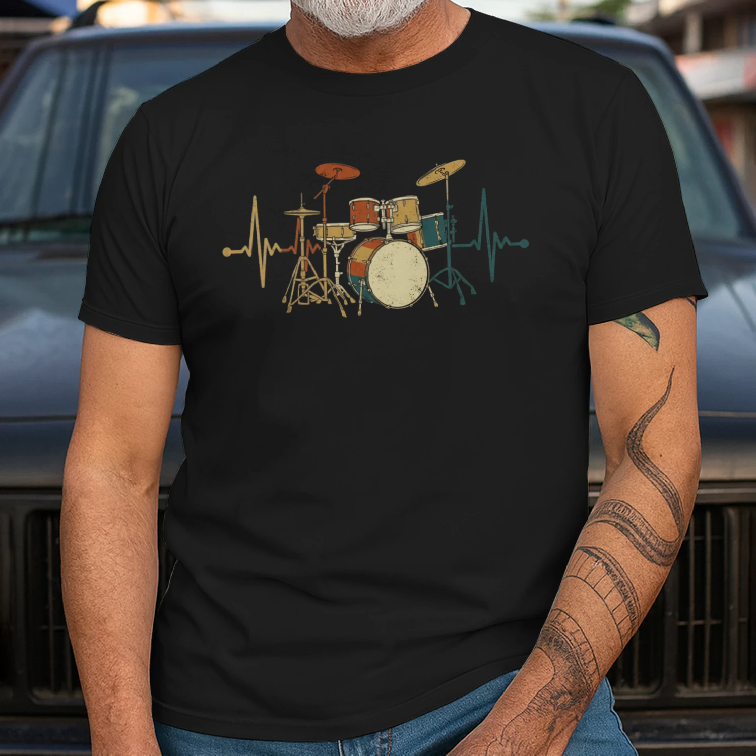 Drum Retro Heartbeat Drum Kit