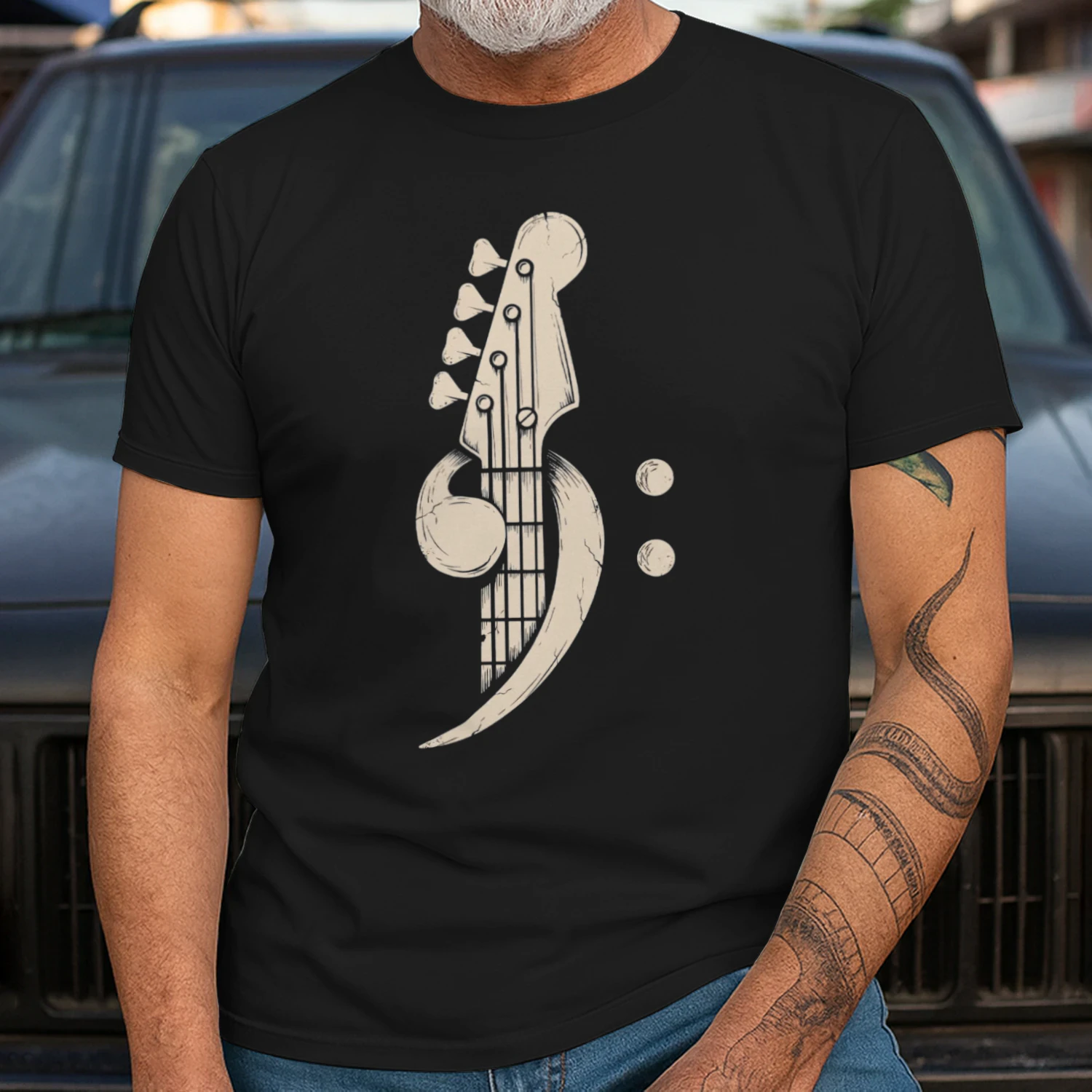 Bass Distressed Clef Headstock