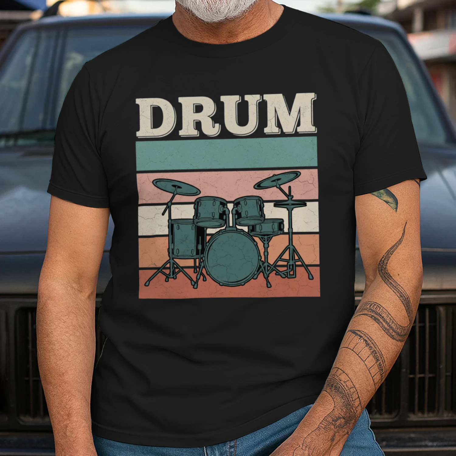 Drum color block stripes art
