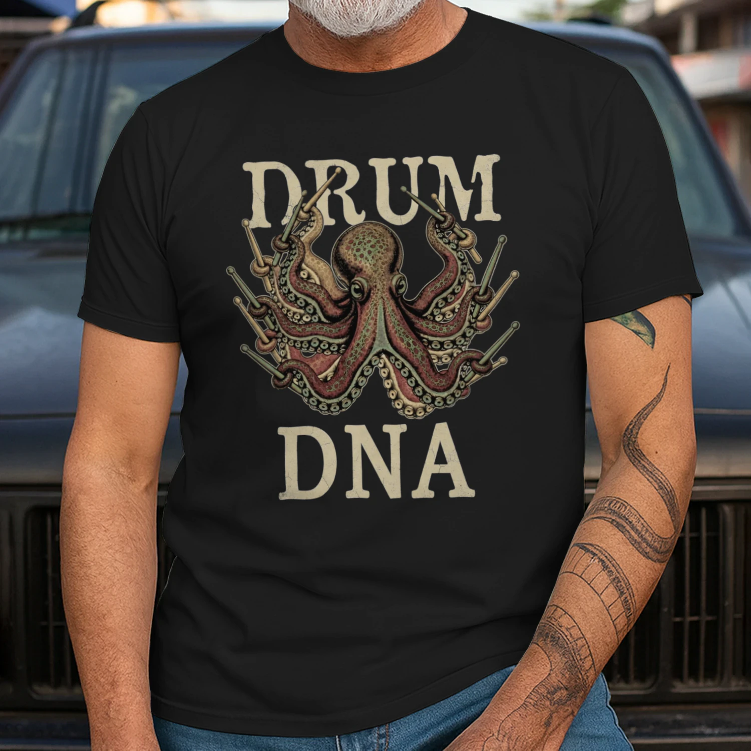 Drum octopus dna graphic art
