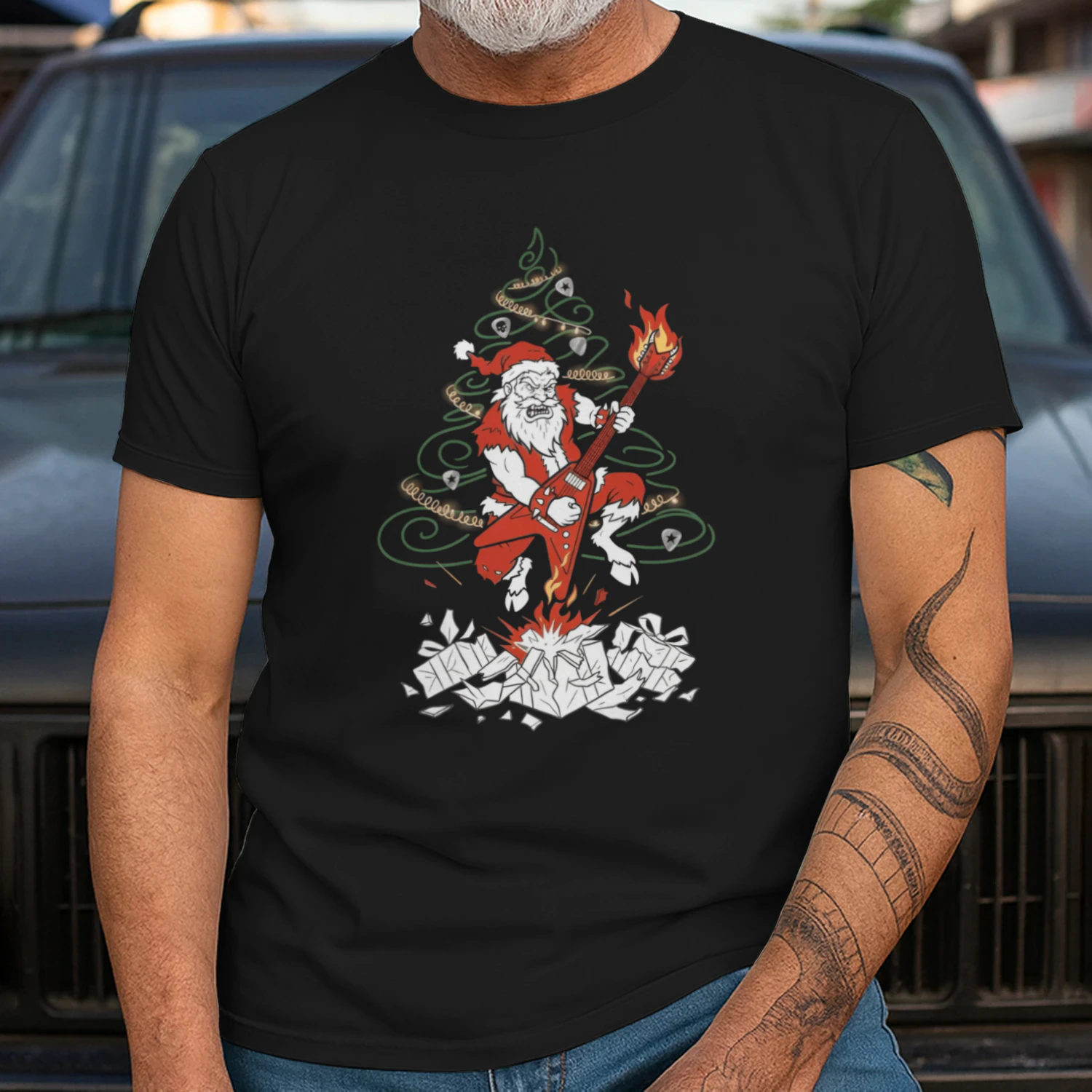 Christmas Guitar Rock Santa