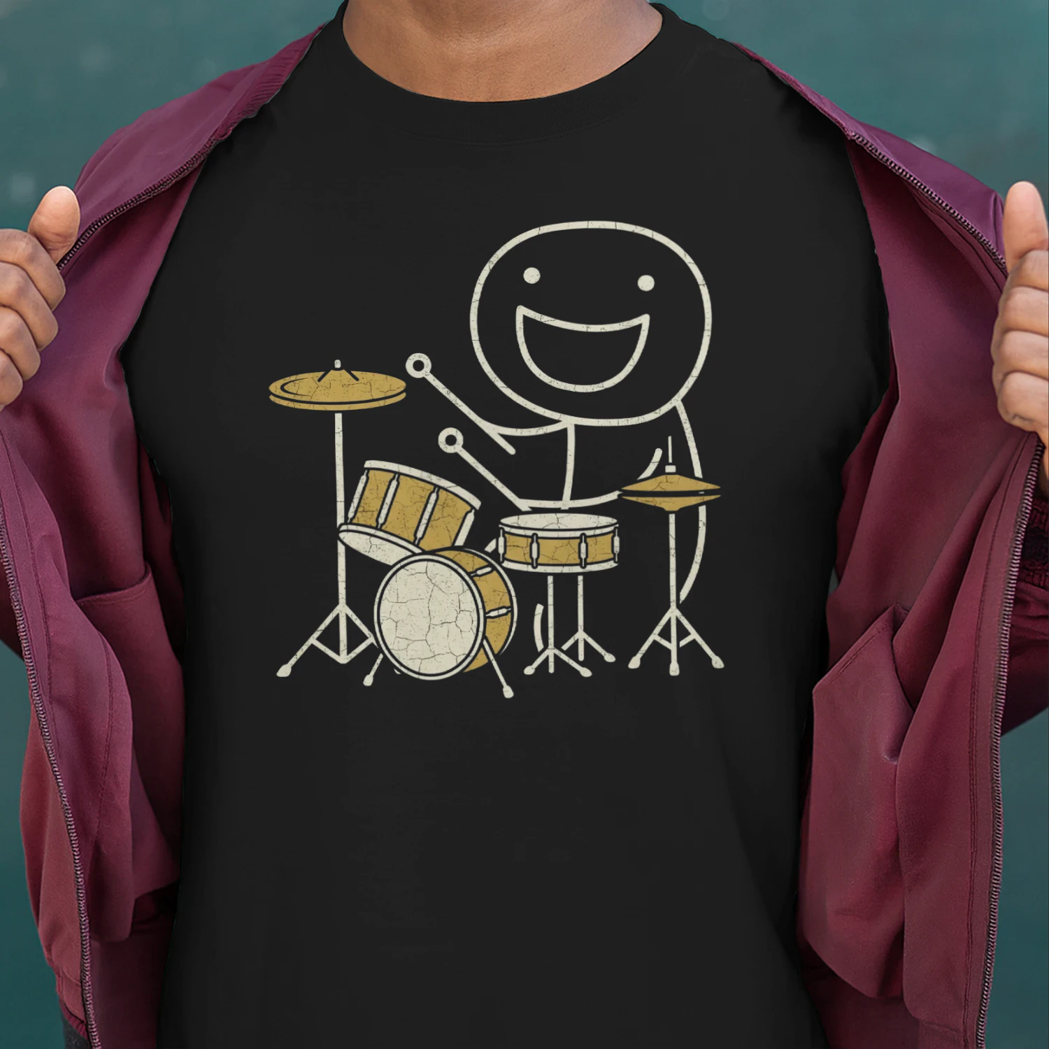 Drum Happy Stick Figure