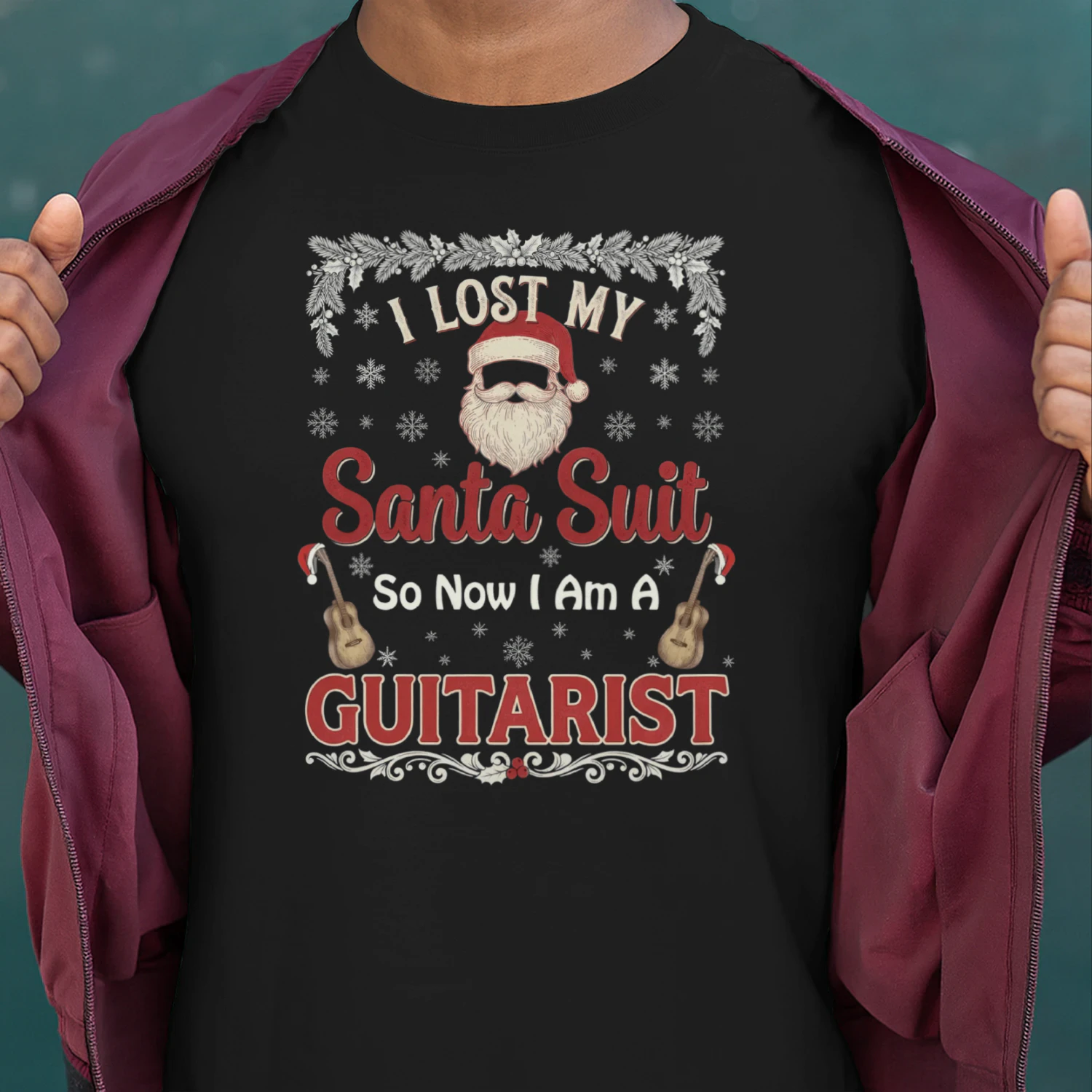 Christmas Guitar Lost Santa Suit