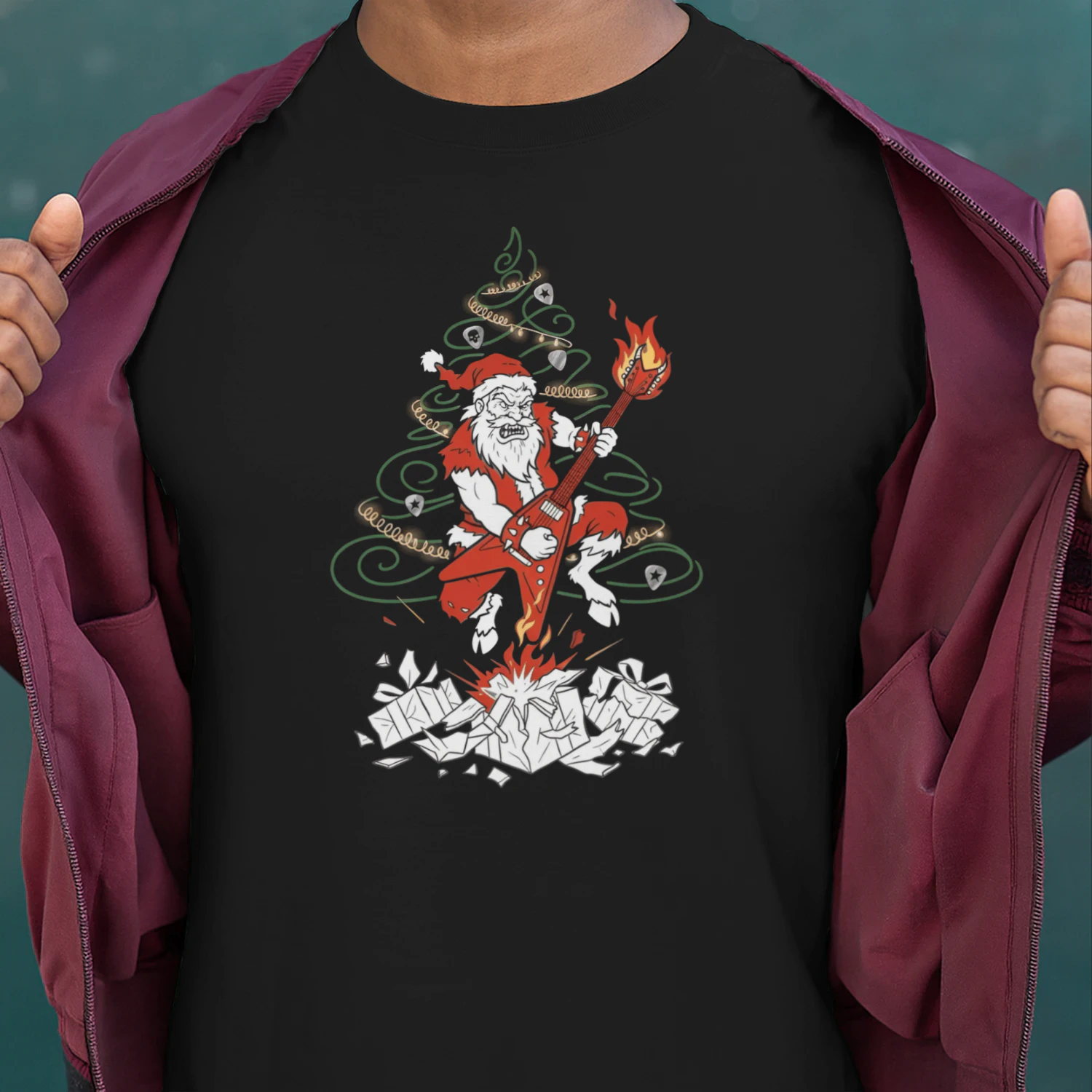 Christmas Guitar Rock Santa