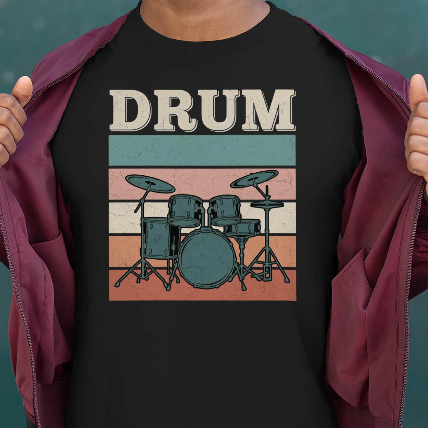 Drum color block stripes art