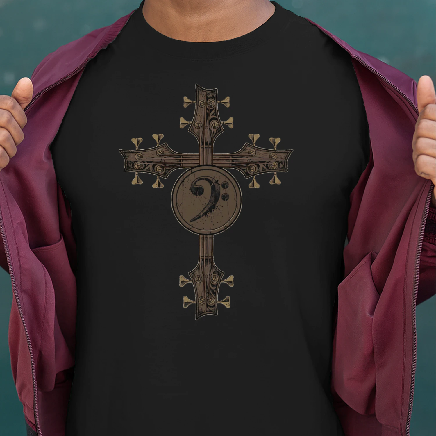 Bass Clef Guitar Cross
