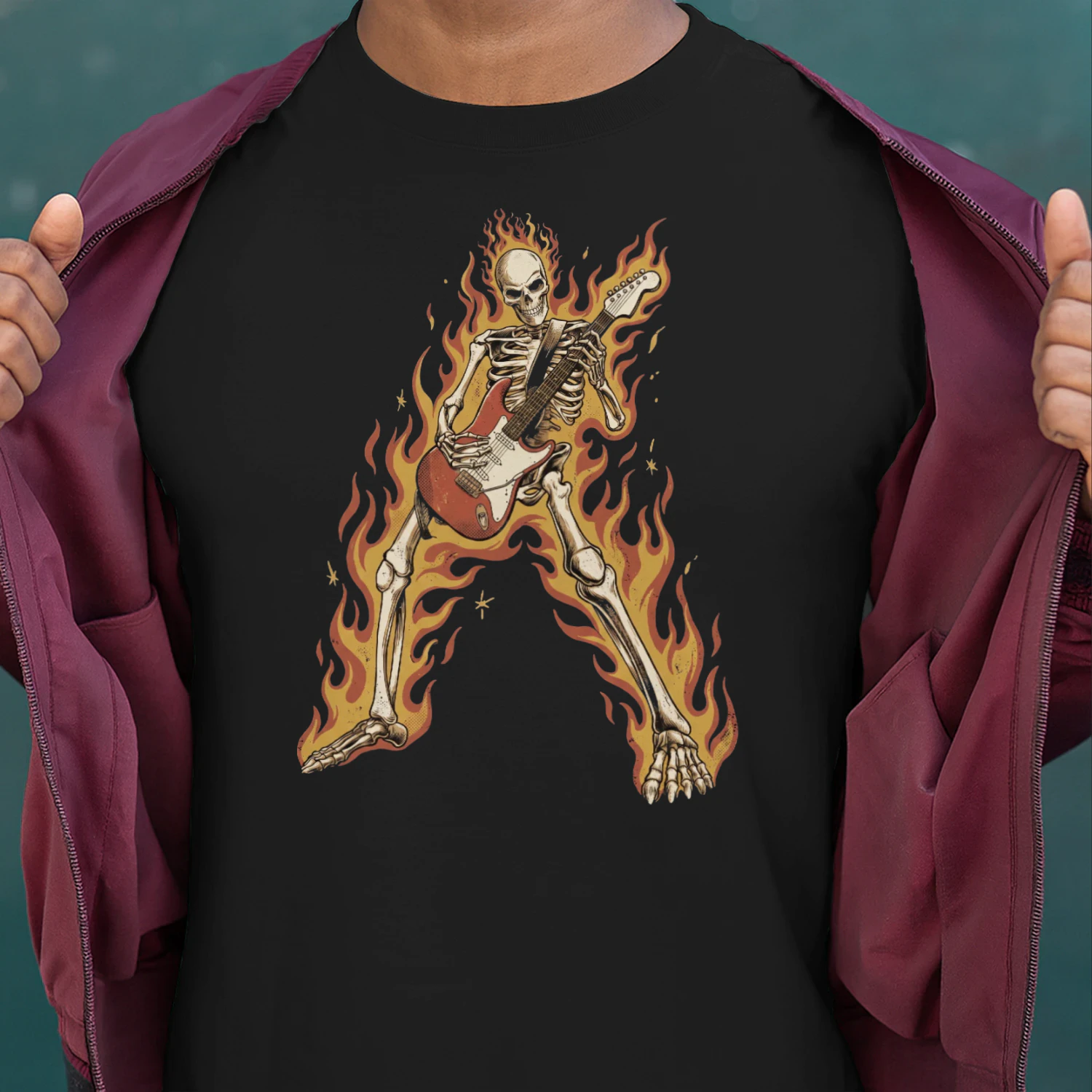 Guitar  Funny Rock Skeleton