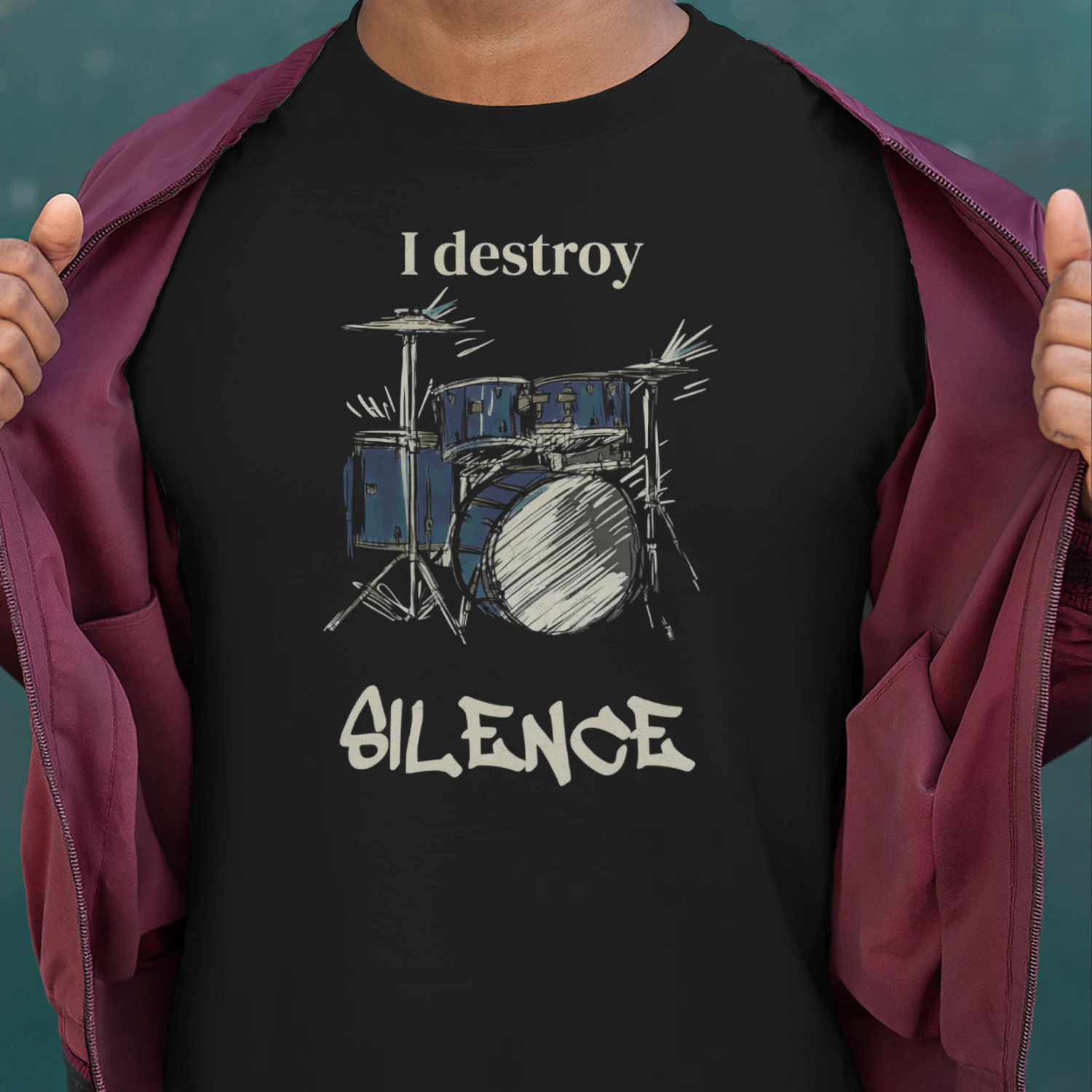 Drum kit destroys the silence