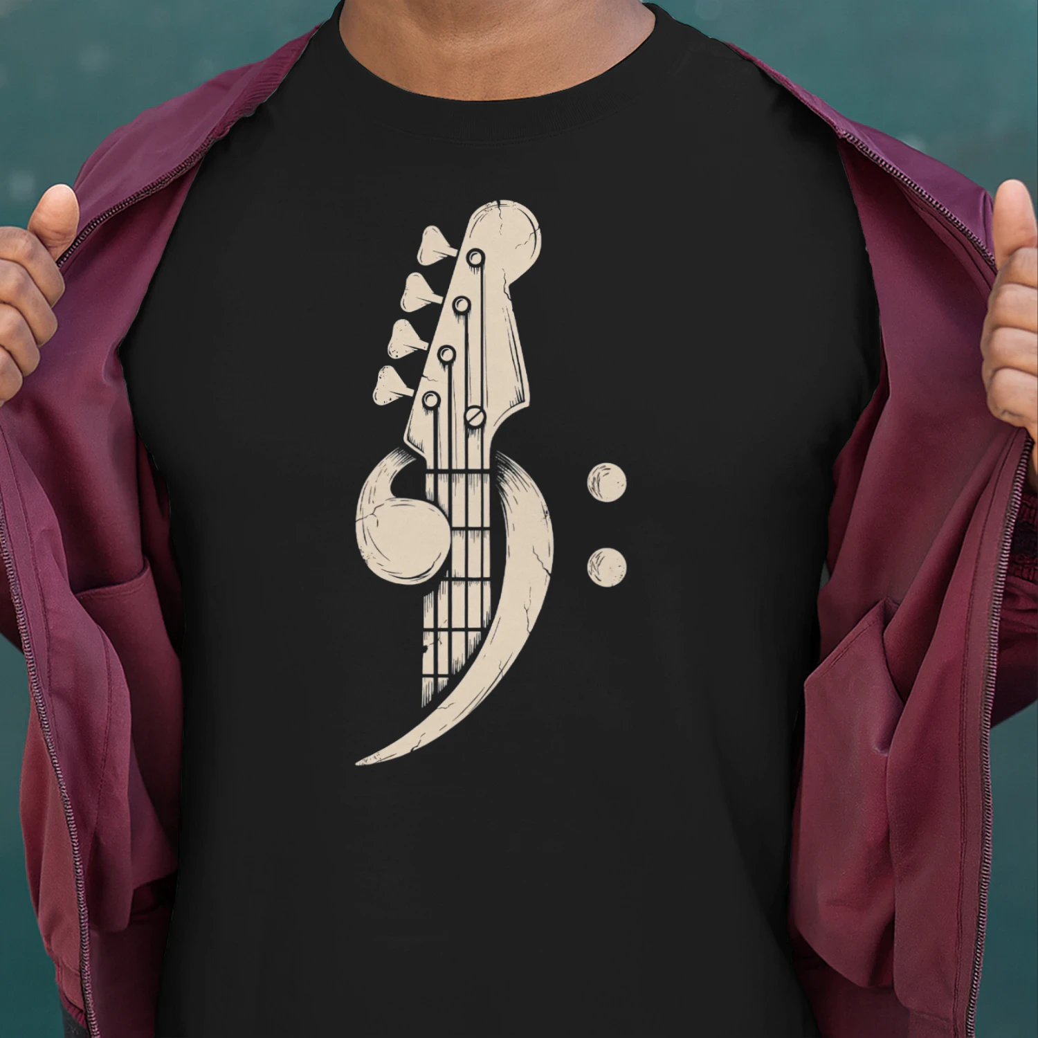 Bass Distressed Clef Headstock
