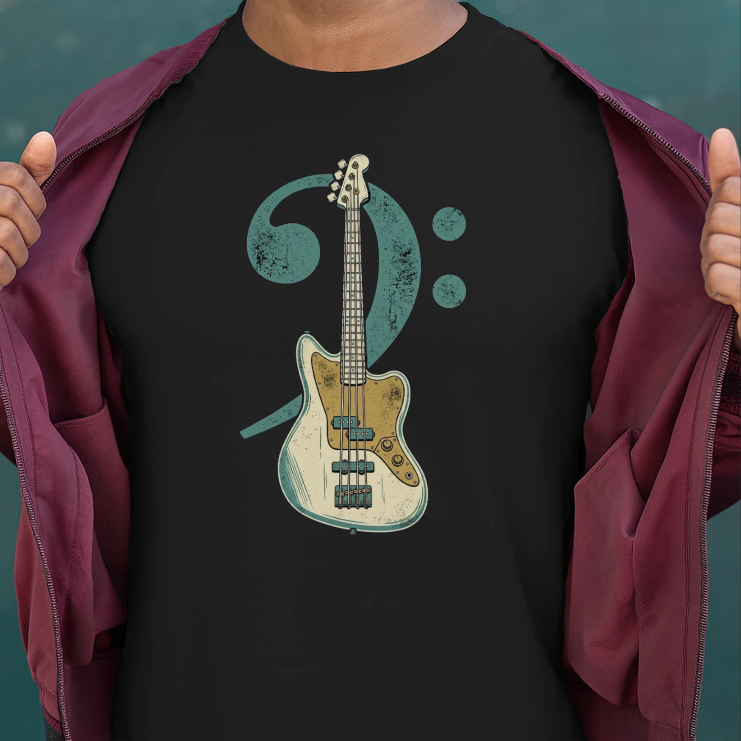 Bass Clef Guitar Graphic Tee