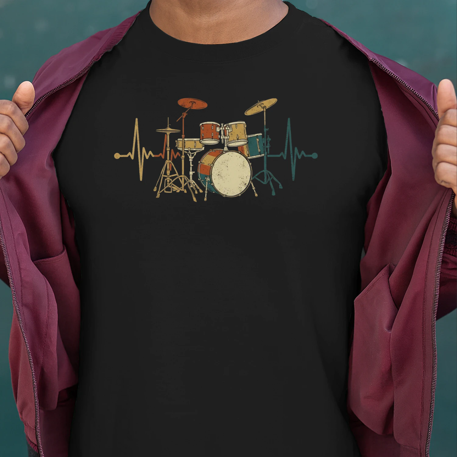 Drum Retro Heartbeat Drum Kit