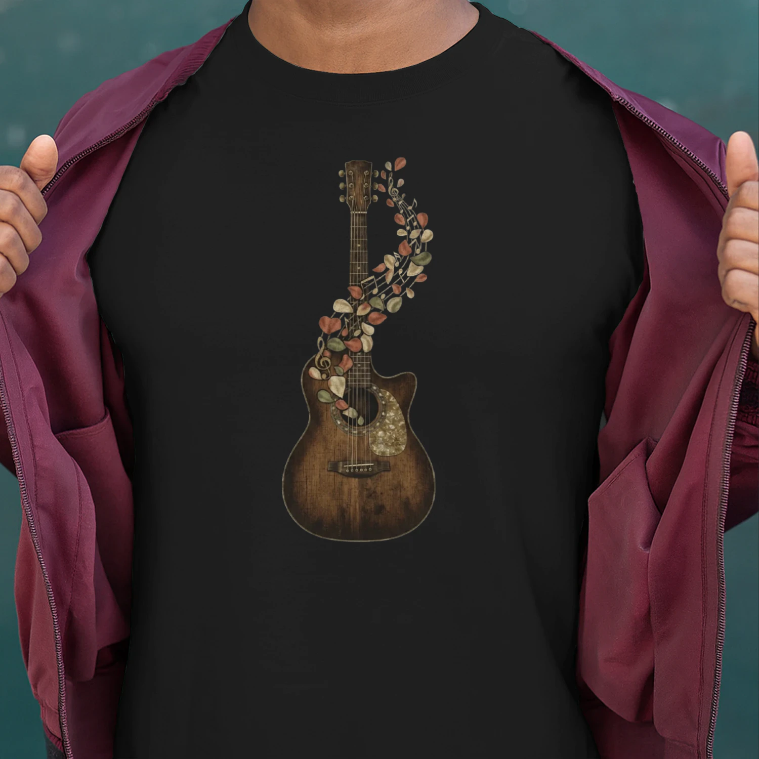 Guitar  Musical Fall Leaves  Art