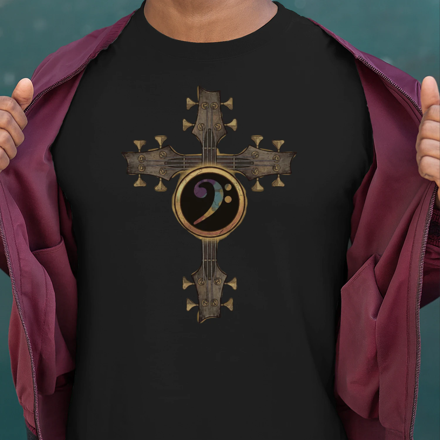 Bass Clef Cross Graphic