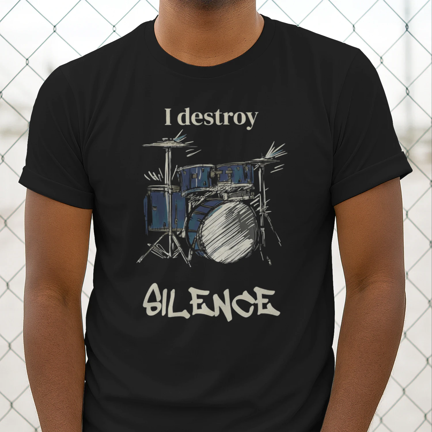 Drum kit destroys the silence