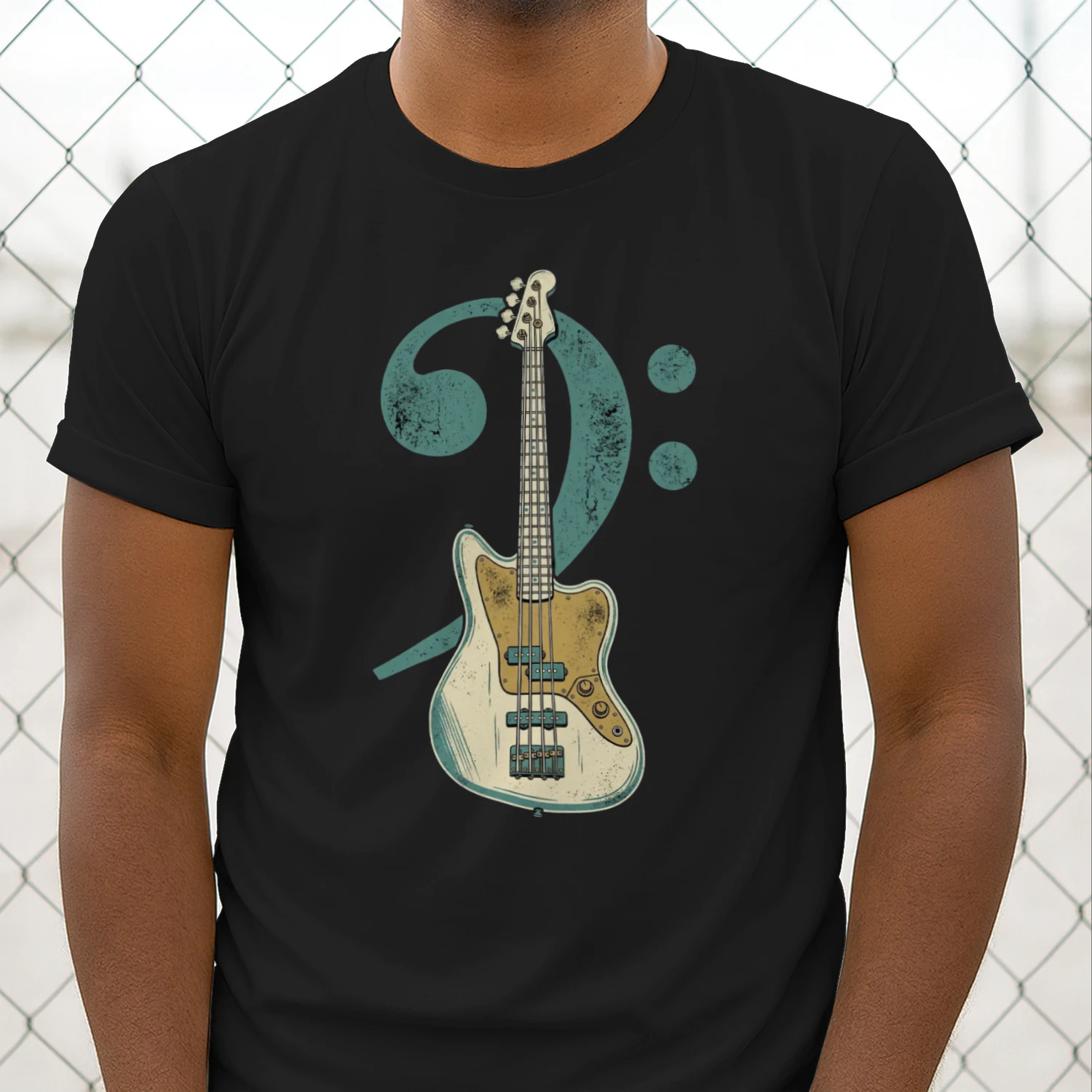 Bass Clef Guitar Graphic Tee