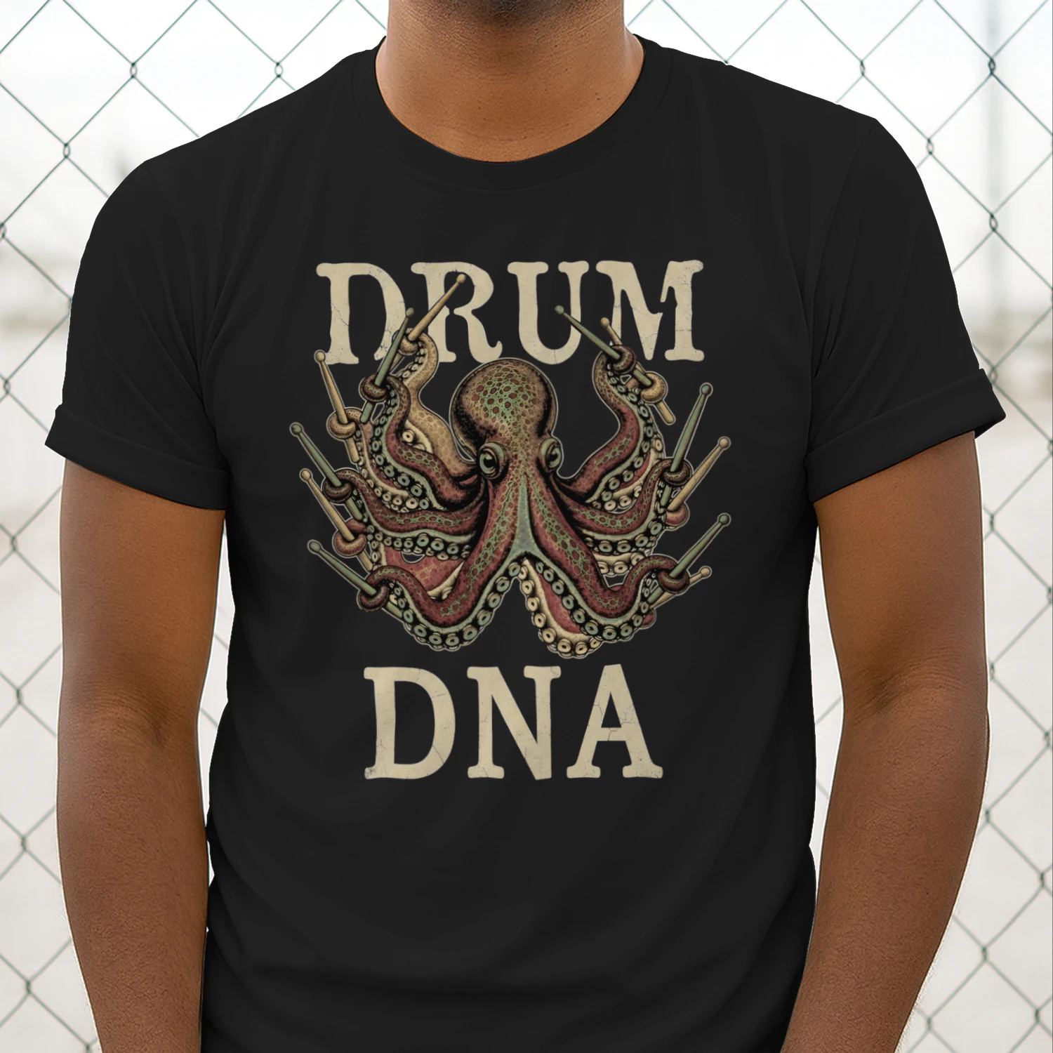 Drum octopus dna graphic art
