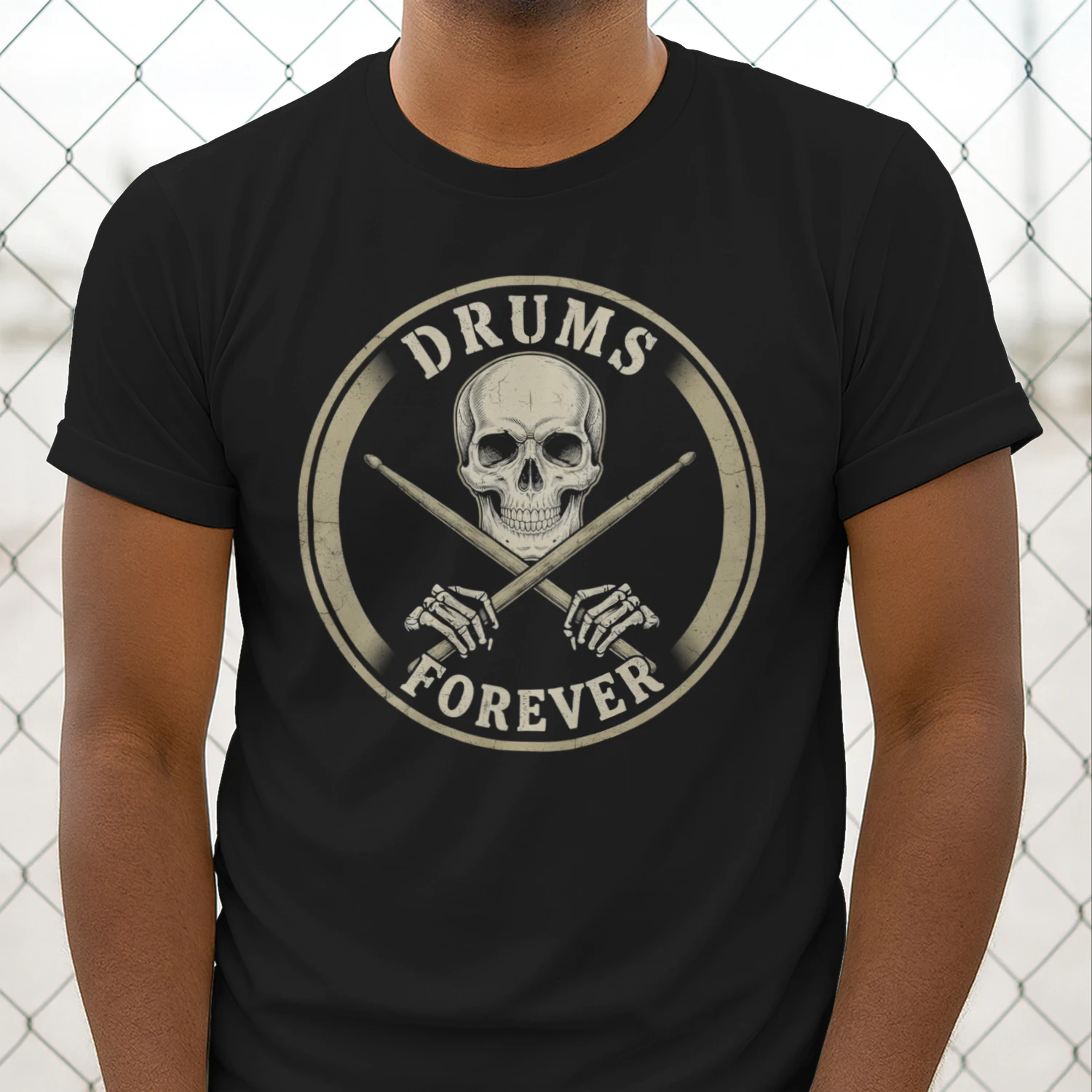 Drum Skull Crossbones Circle