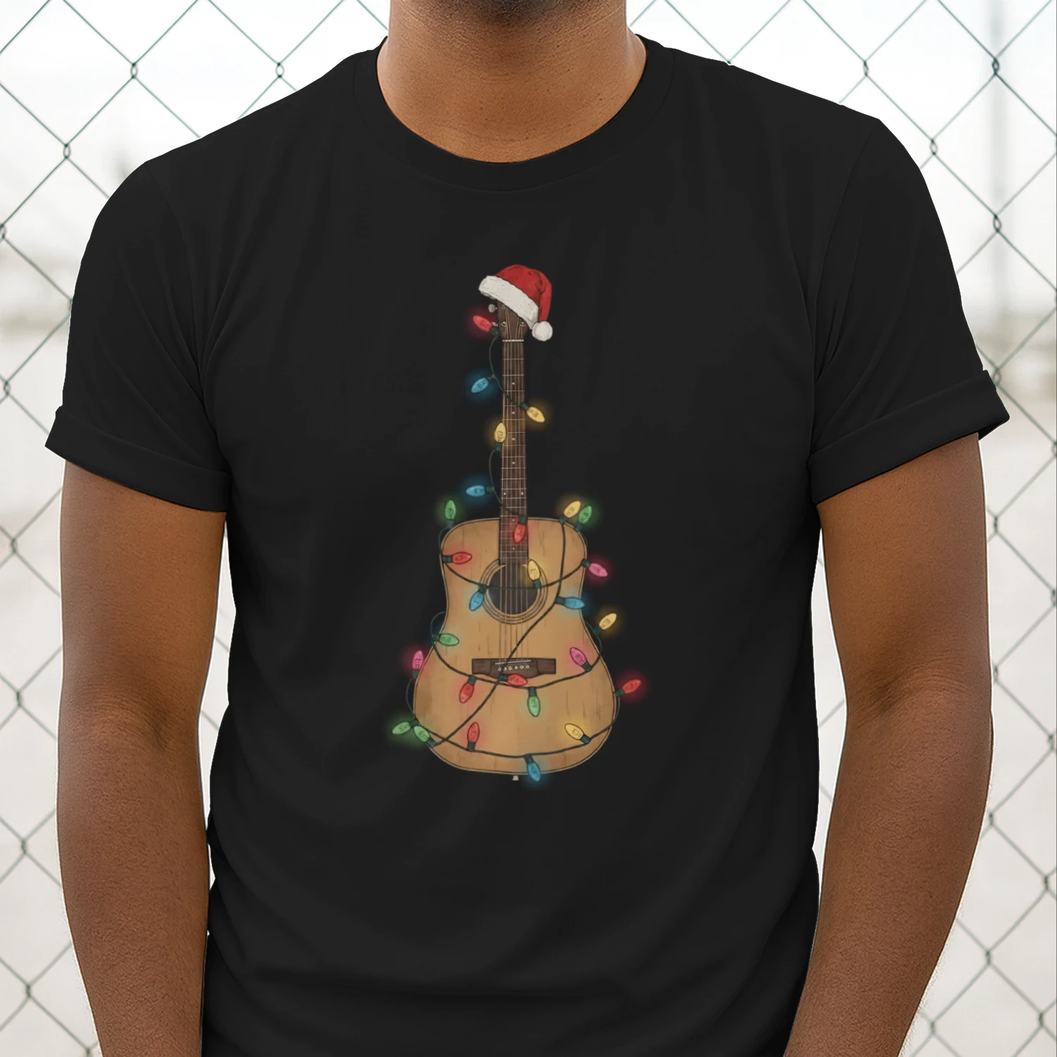 Christmas Guitar Lights Santa Hat