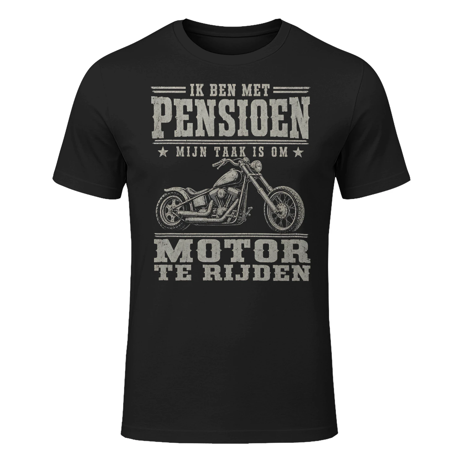 Ik ben met pensioen mijn taak is om motor te rijden