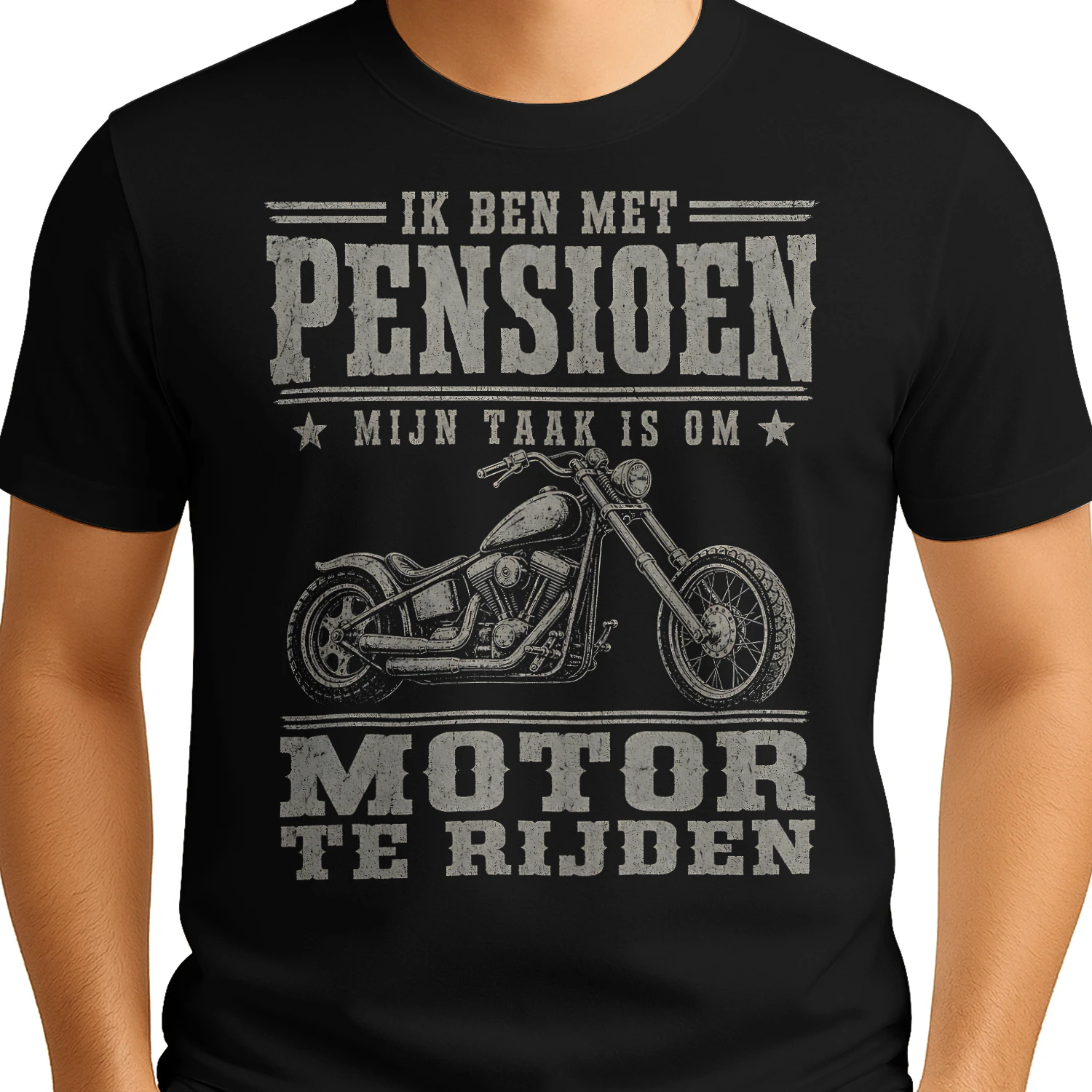 Ik ben met pensioen mijn taak is om motor te rijden