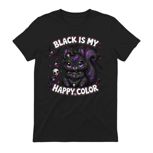 Black My Happy Color Halloween Goth Squirrel