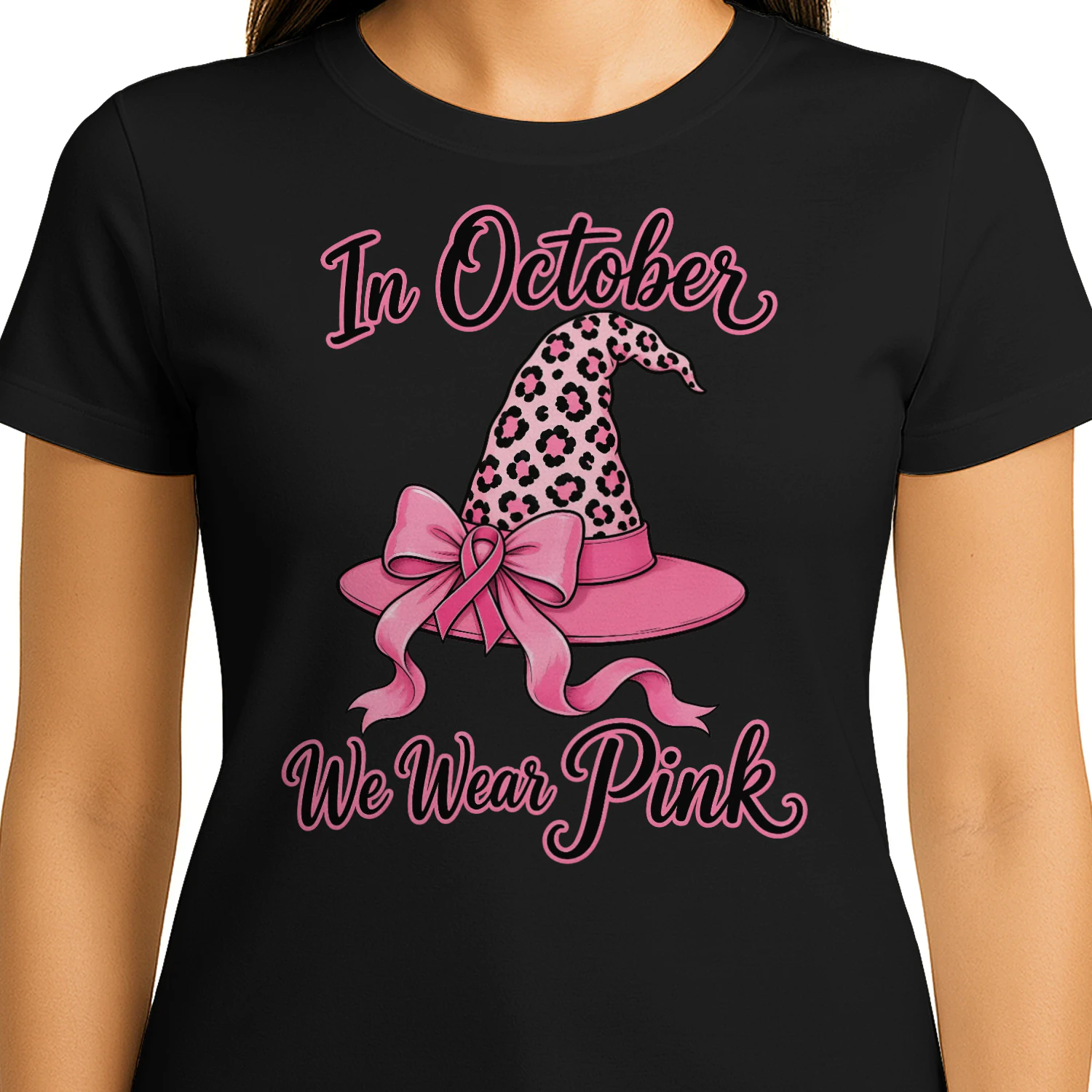 Breast Cancer Pink Ribbon Cheetah Leopard
