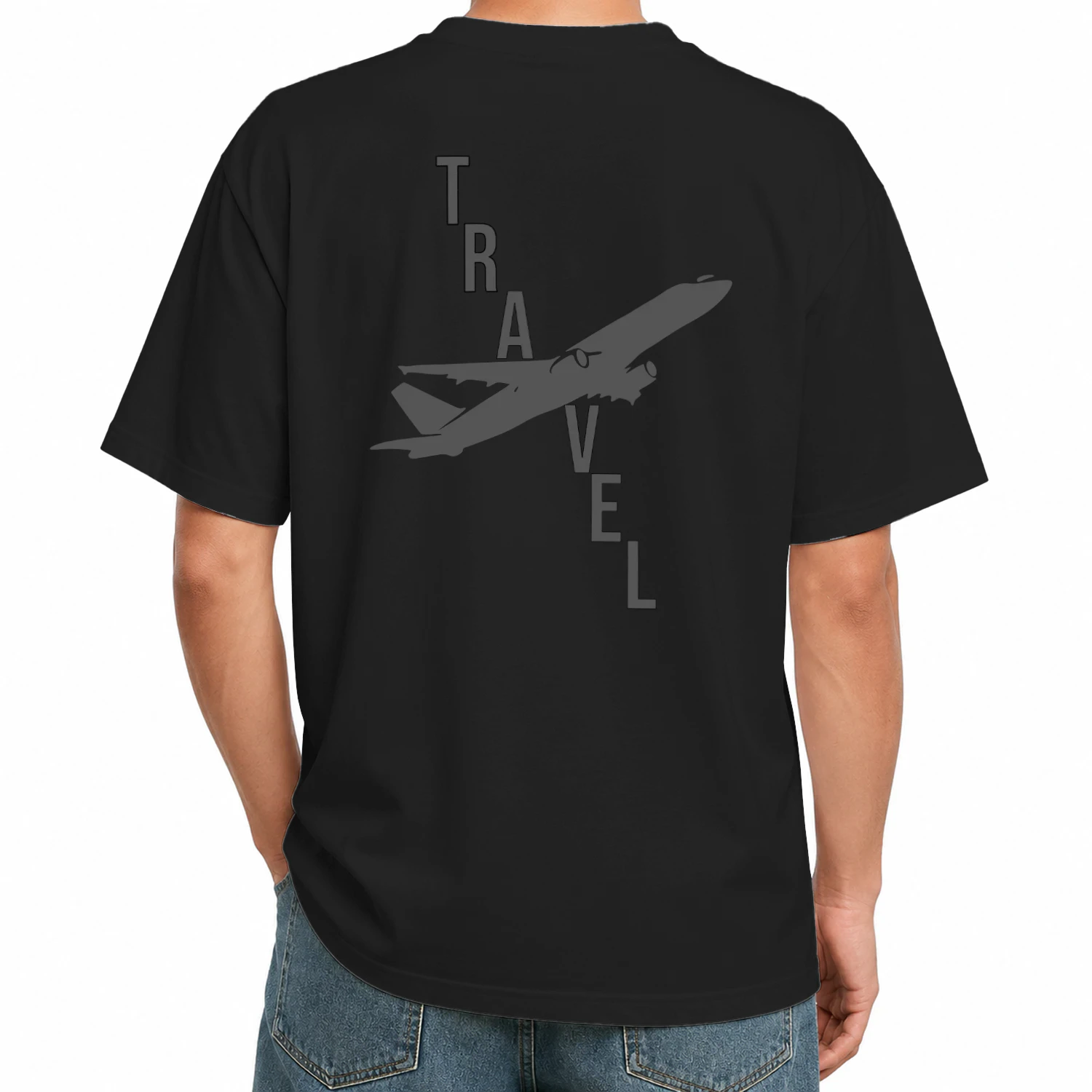 Live More, See More" Ultimate World Traveler Oversized T-shirt - Passport Stamps & Airplane